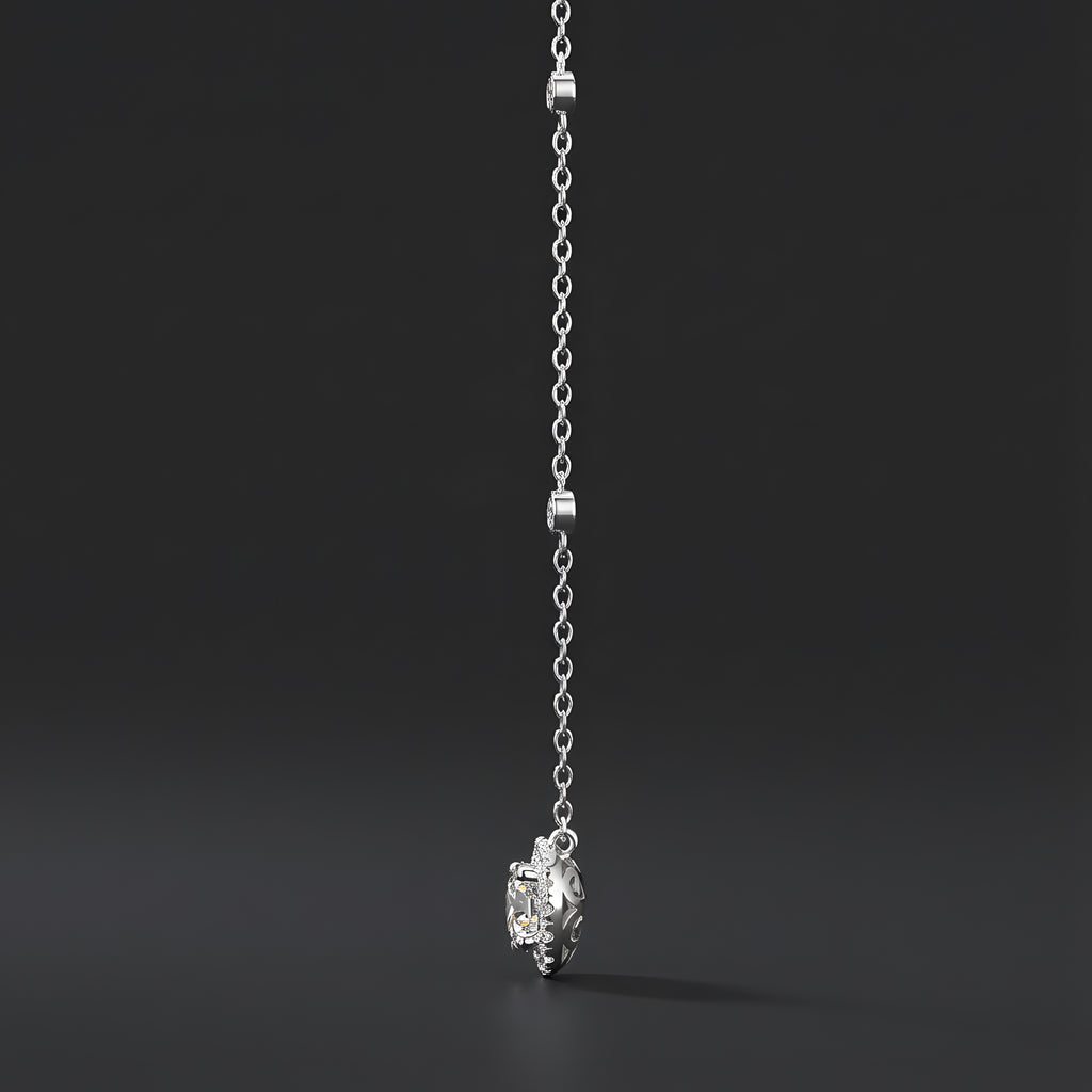 Le Destin dans les Rêves Collier Pendentif Moissanite en Argent S925