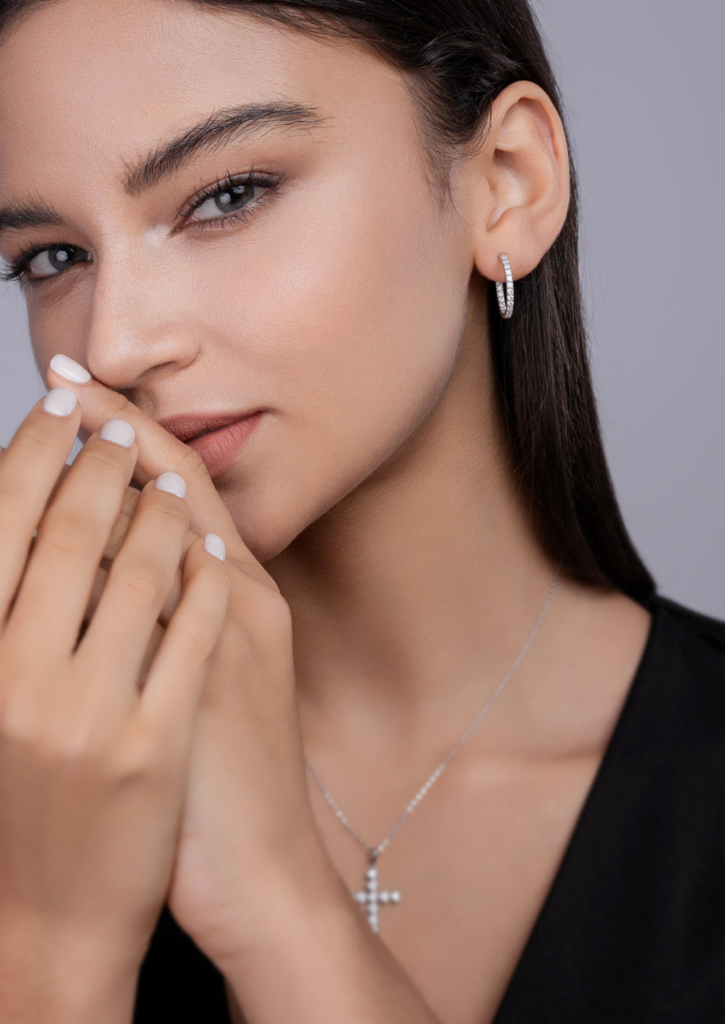 Lumière Flottante Boucles d’Oreilles Moissanite en Argent S925