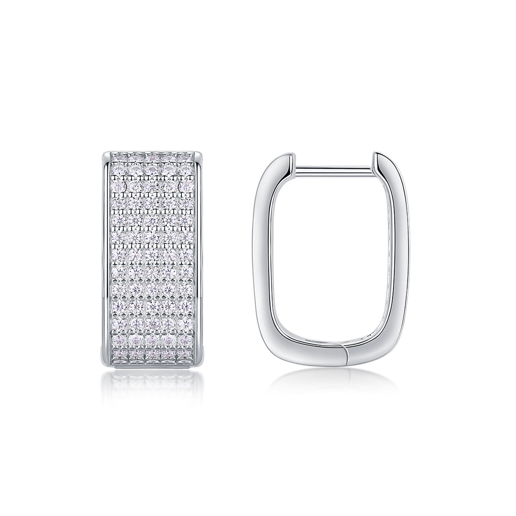 Lumière des Étoiles Boucles d’Oreilles Moissanite en Argent S925