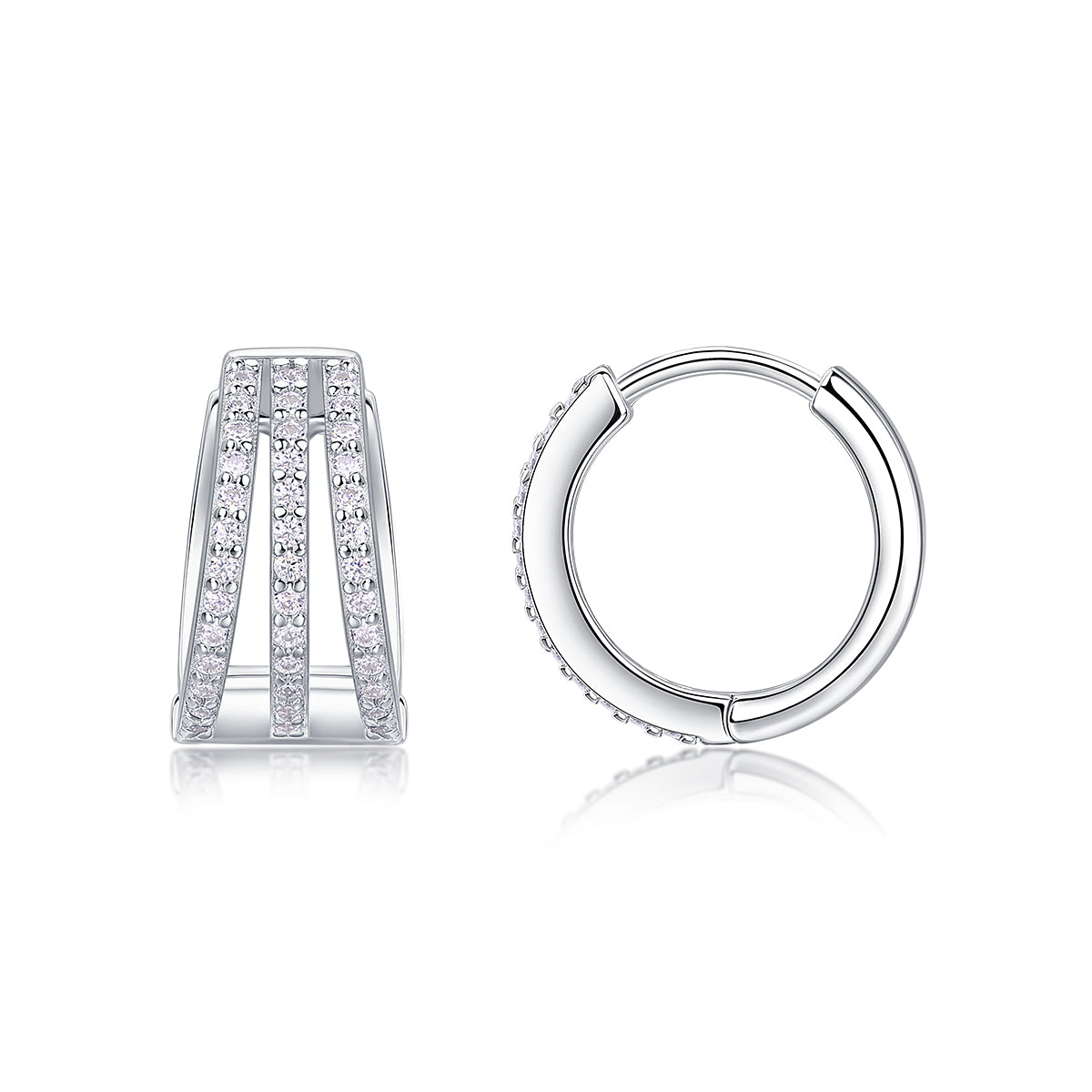 Le Beau Paysage de Mars Boucles d’Oreilles Moissanite en Argent S925