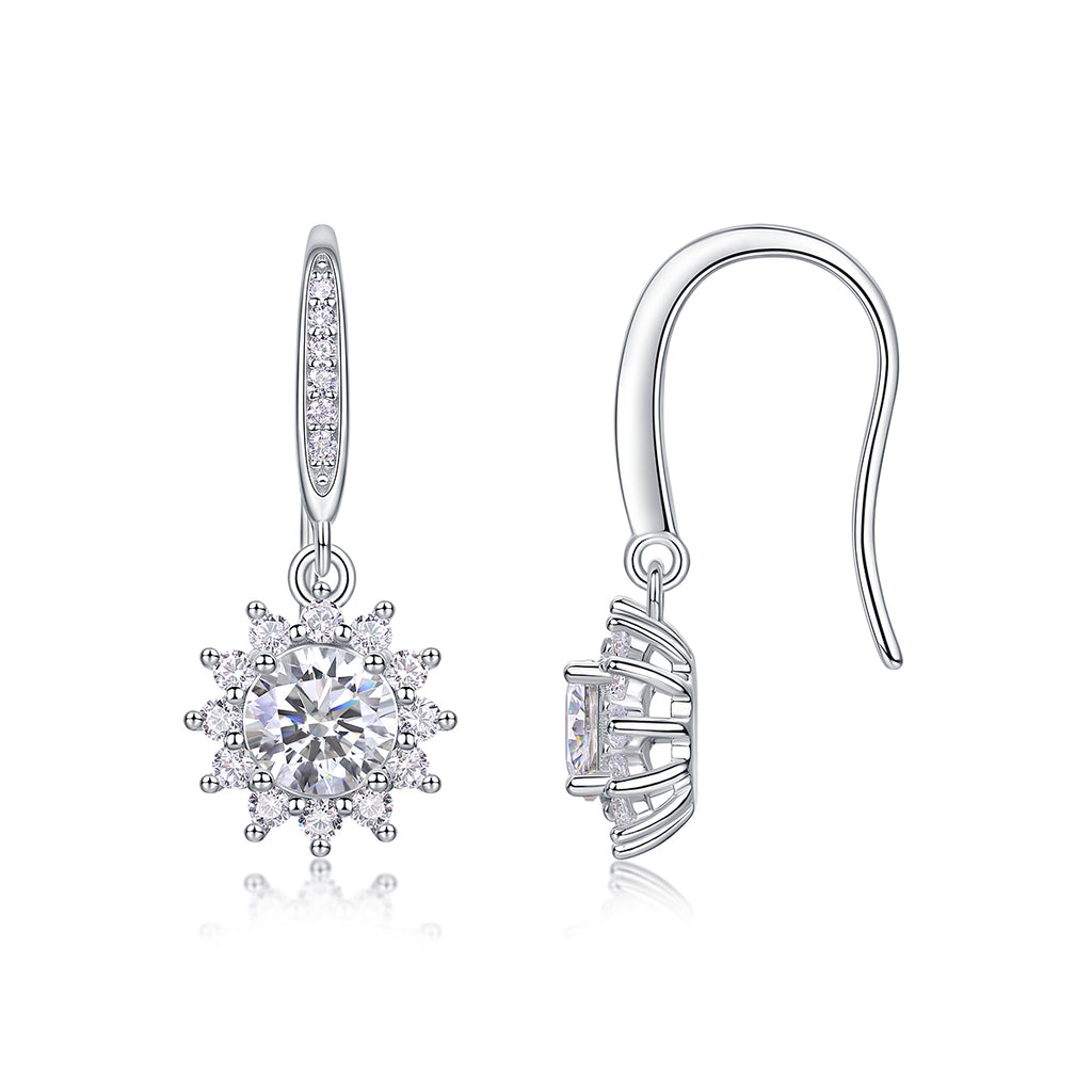 Cité de Splendeur Boucles d’Oreilles Moissanite en Argent S925