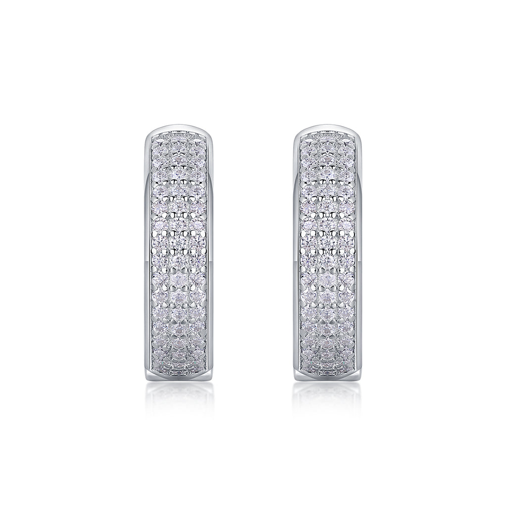 Années Boucles d’Oreilles Moissanite en Argent S925