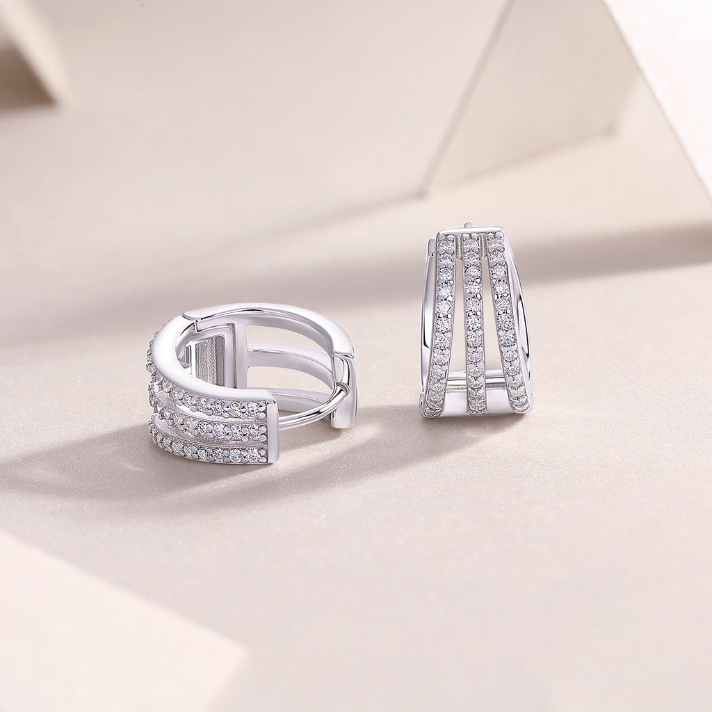 Le Beau Paysage de Mars Boucles d’Oreilles Moissanite en Argent S925