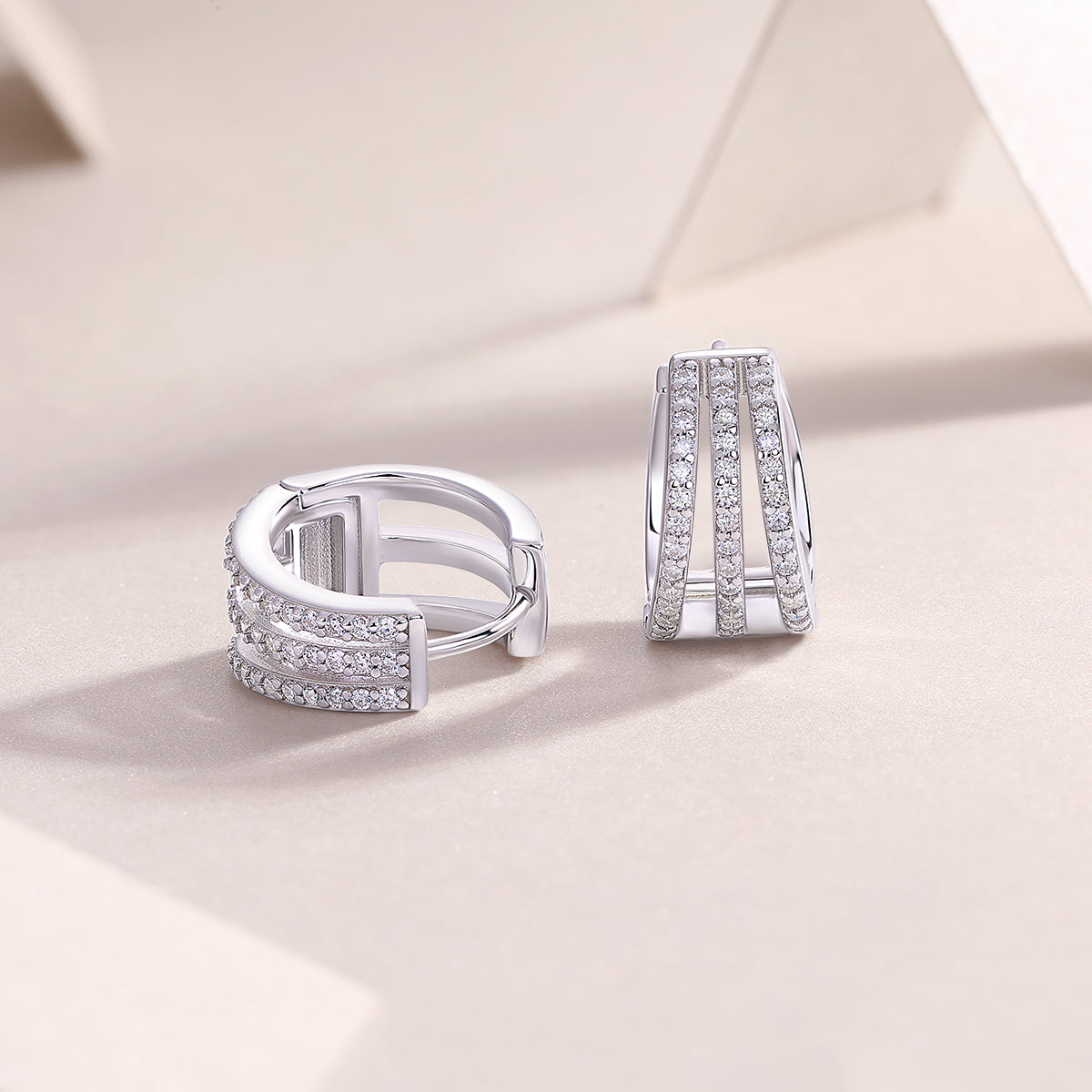 Le Beau Paysage de Mars Boucles d’Oreilles Moissanite en Argent S925