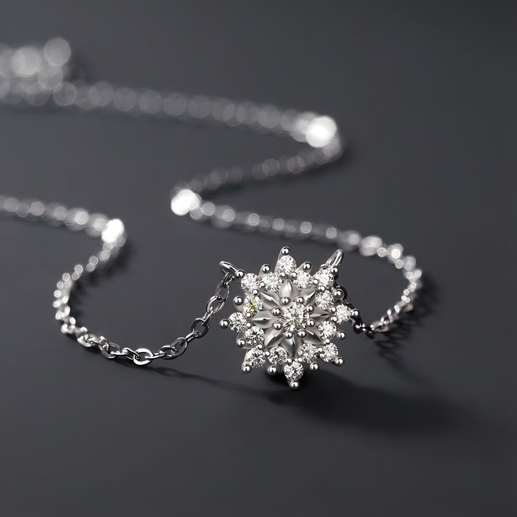 Pendentif Tournesol Mode Moissanite en Argent