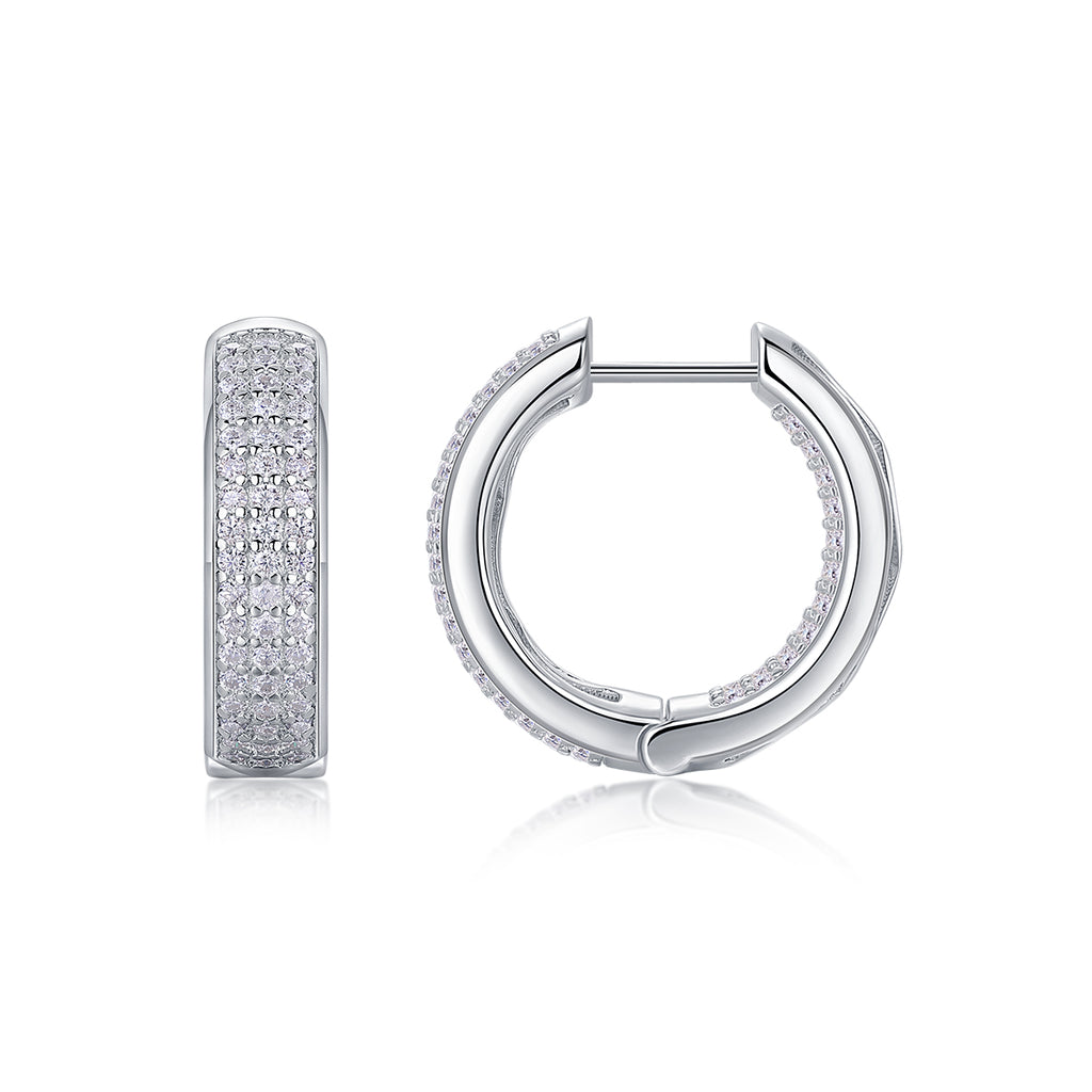 Années Boucles d’Oreilles Moissanite en Argent S925