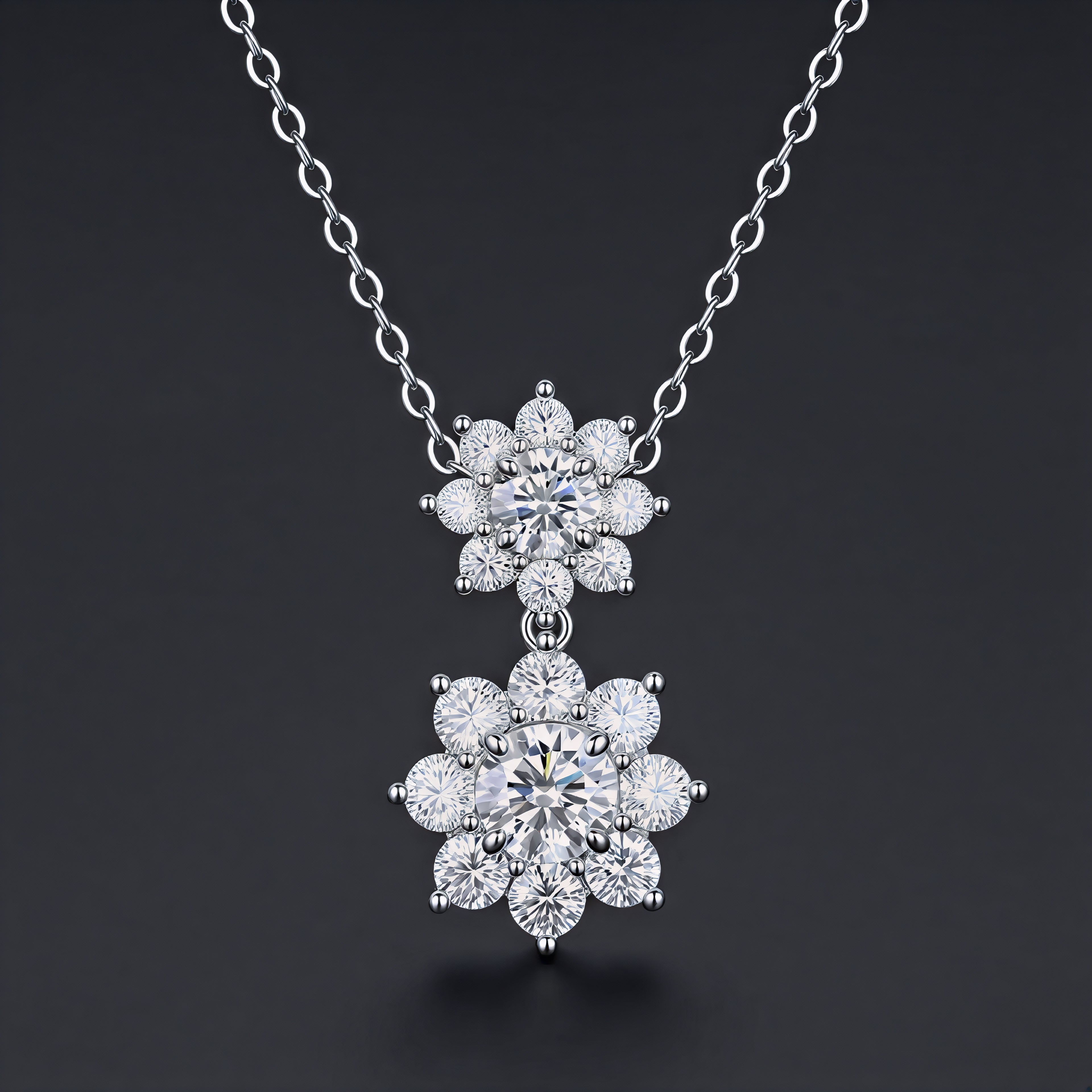 Langage de la Fleur du Soleil Collier Pendentif Moissanite en Argent S925