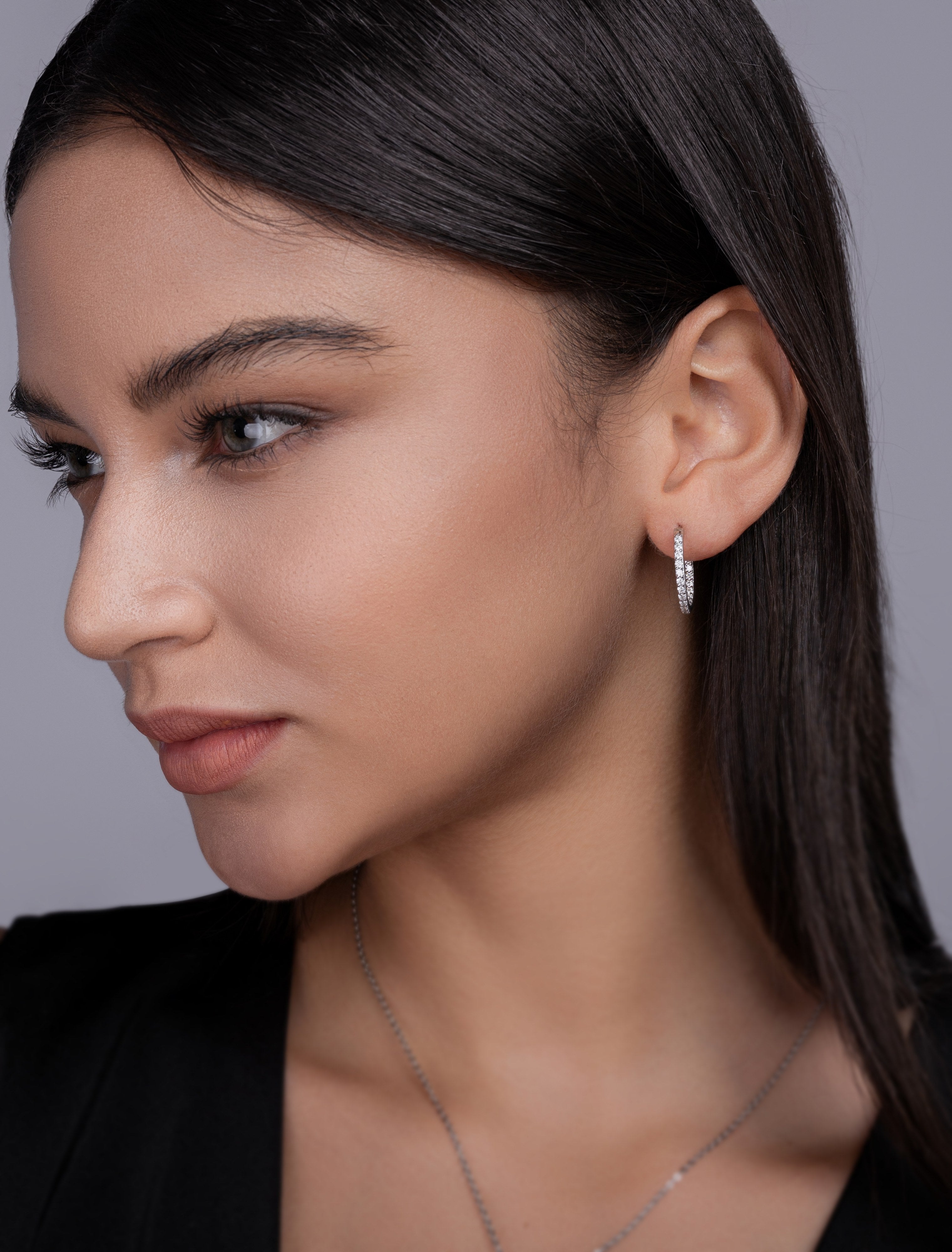 Lumière Flottante Boucles d’Oreilles Moissanite en Argent S925