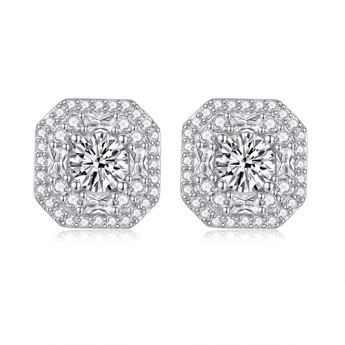 Après-midi d’Hiver Boucles d’Oreilles Moissanite 0,5 Carat en Argent S925