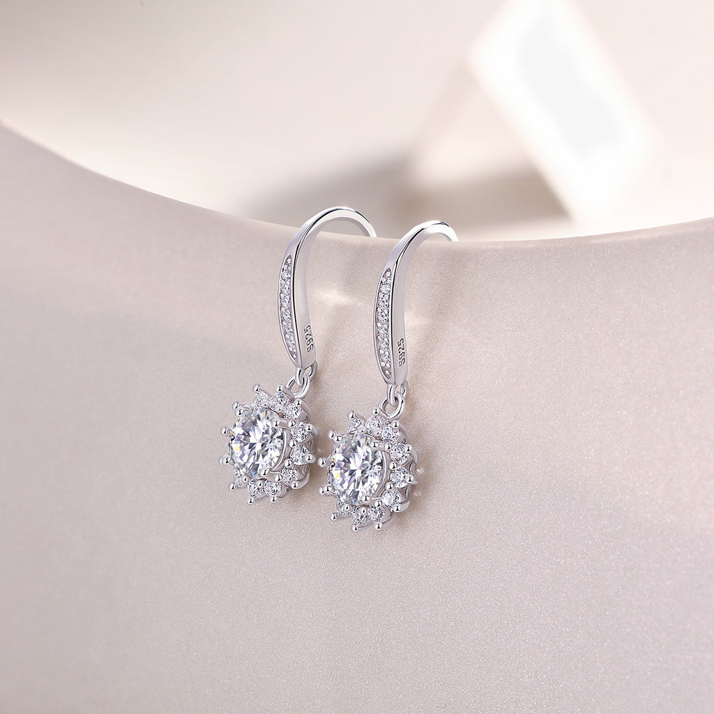 Cité de Splendeur Boucles d’Oreilles Moissanite en Argent S925
