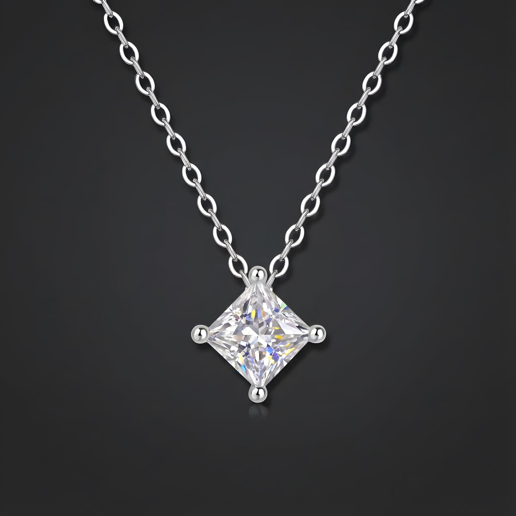 Rester Ensemble Collier Pendentif Moissanite en Argent S925