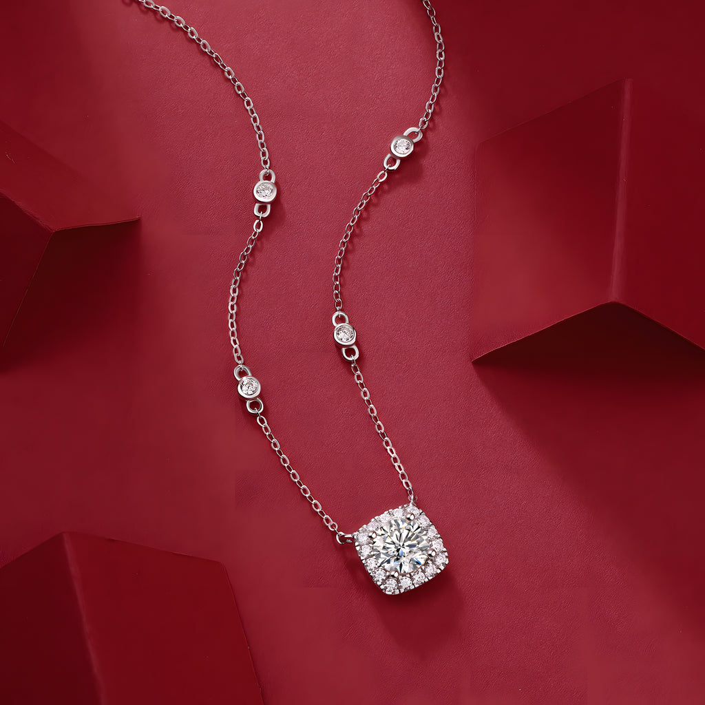 Le Destin dans les Rêves Collier Pendentif Moissanite en Argent S925