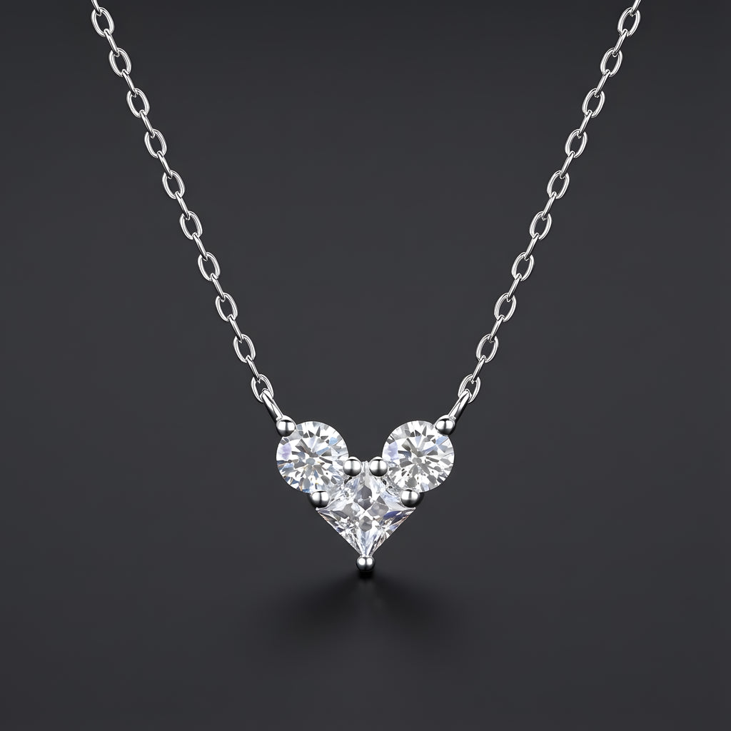L’Amour au Présent Collier Pendentif Moissanite en Argent S925