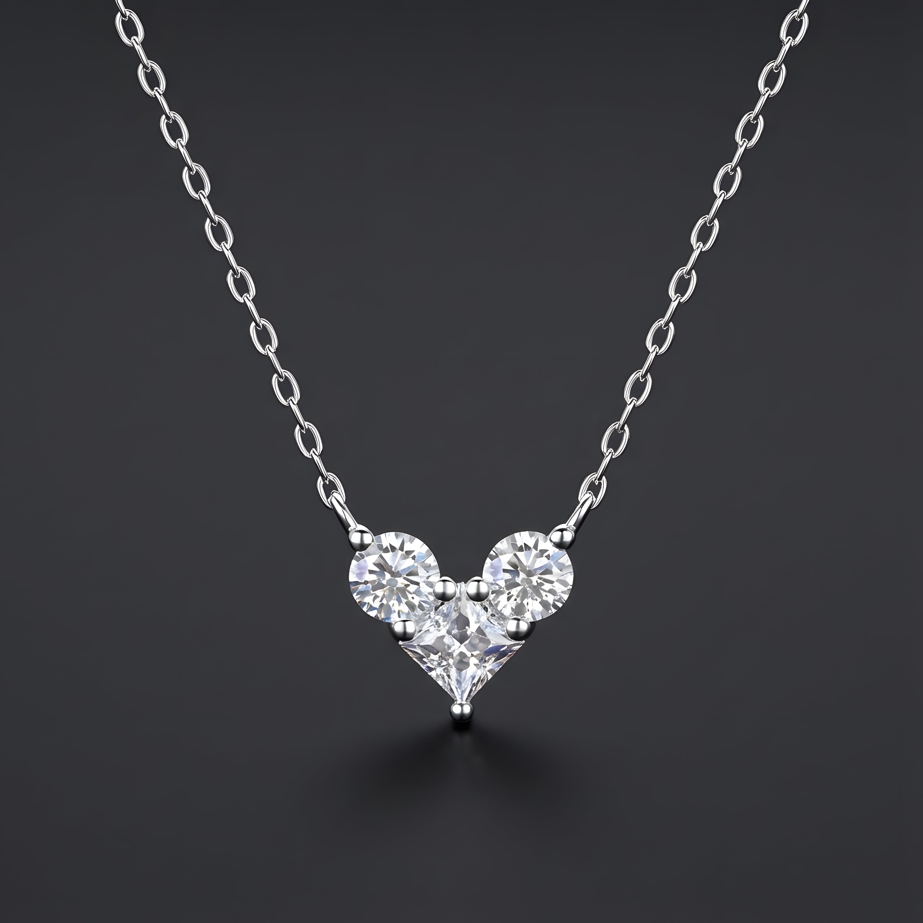 L’Amour au Présent Collier Pendentif Moissanite en Argent S925