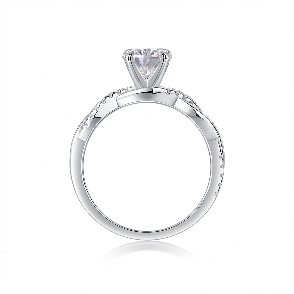 Dans l’Attente de Ton Retour Bague Moissanite en Argent S925, 1 Carat