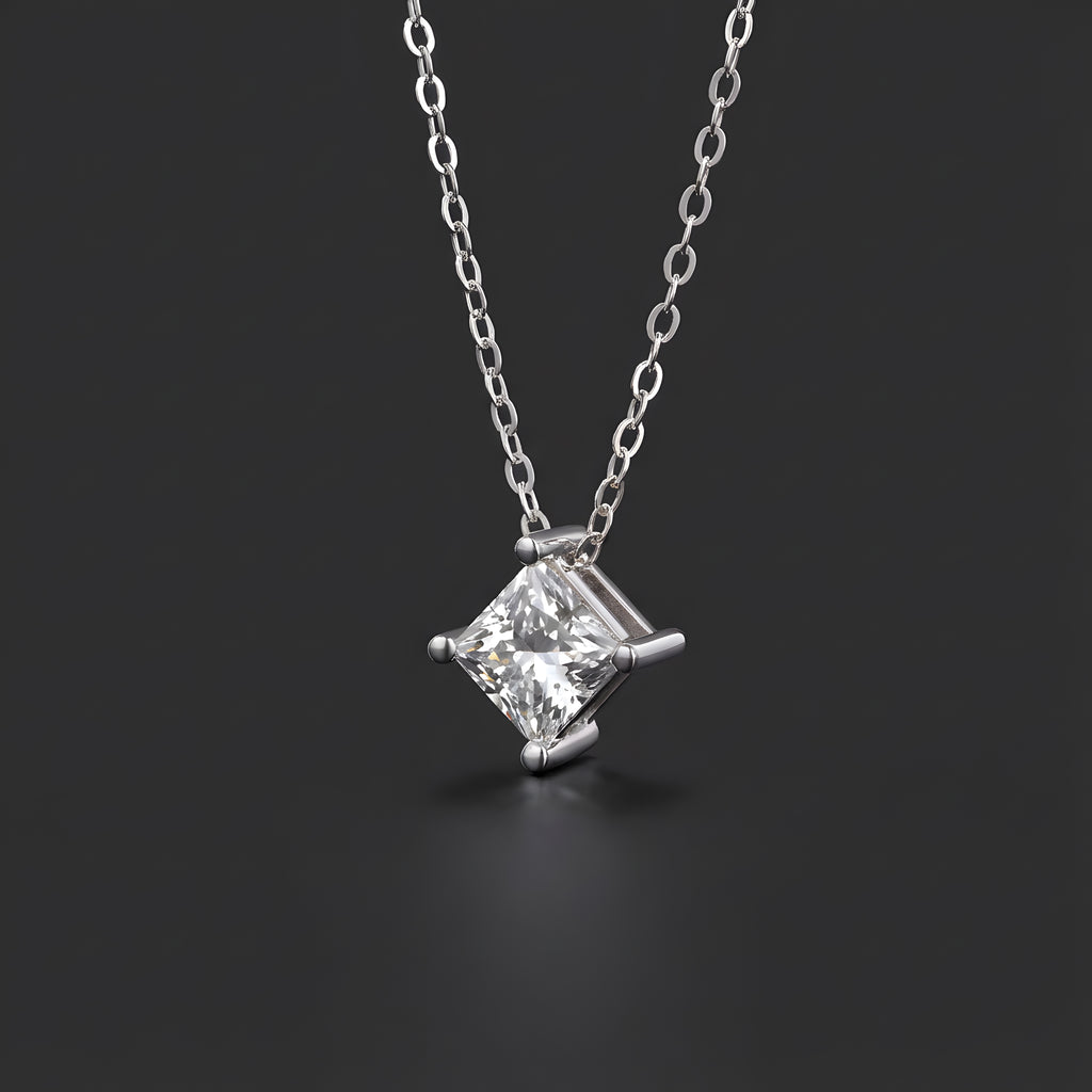 Rester Ensemble Collier Pendentif Moissanite en Argent S925