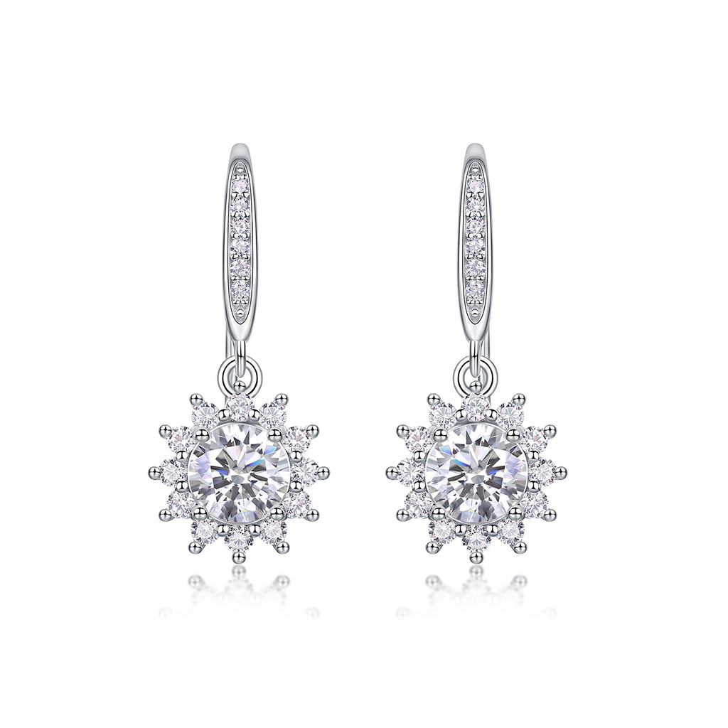 Cité de Splendeur Boucles d’Oreilles Moissanite en Argent S925