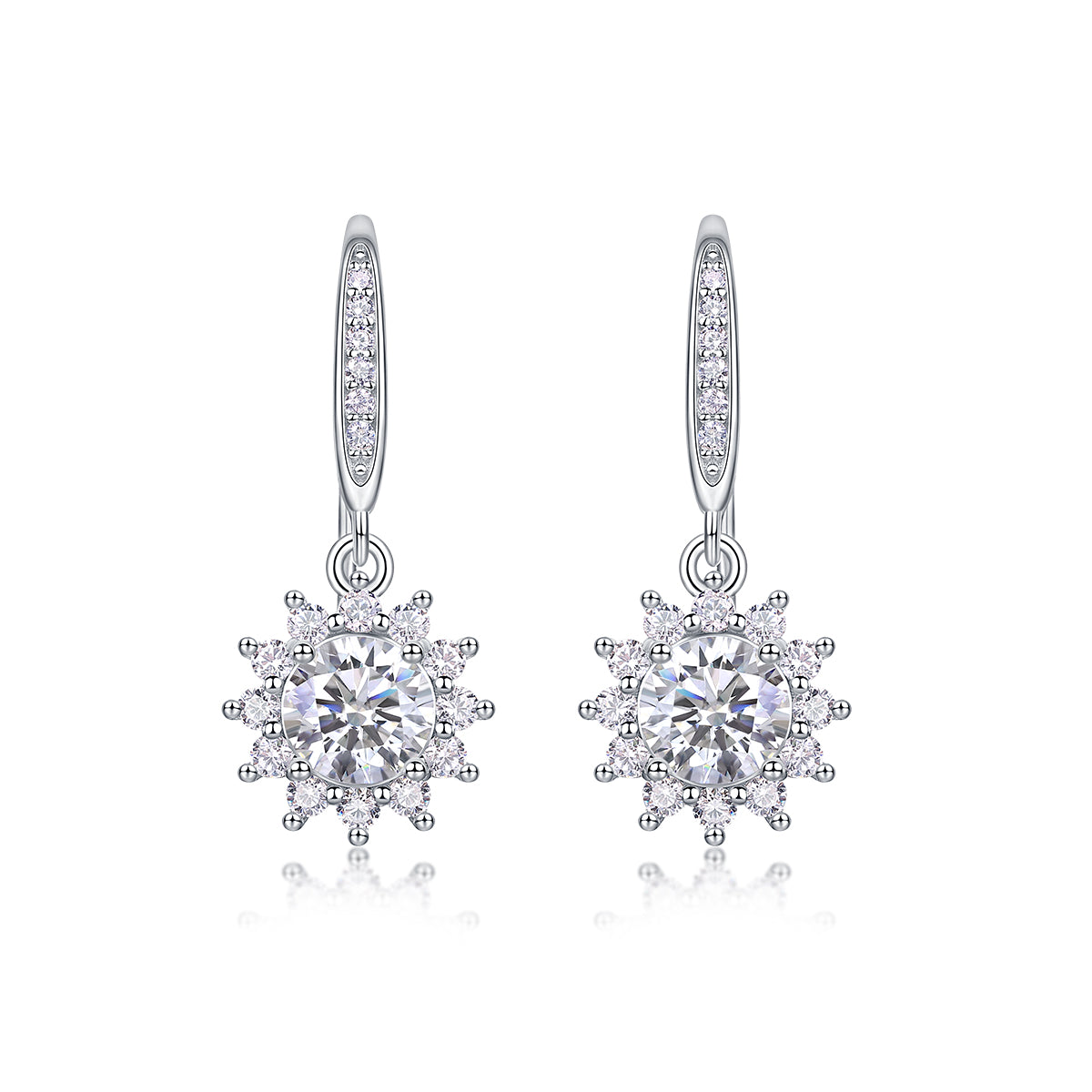 Cité de Splendeur Boucles d’Oreilles Moissanite en Argent S925