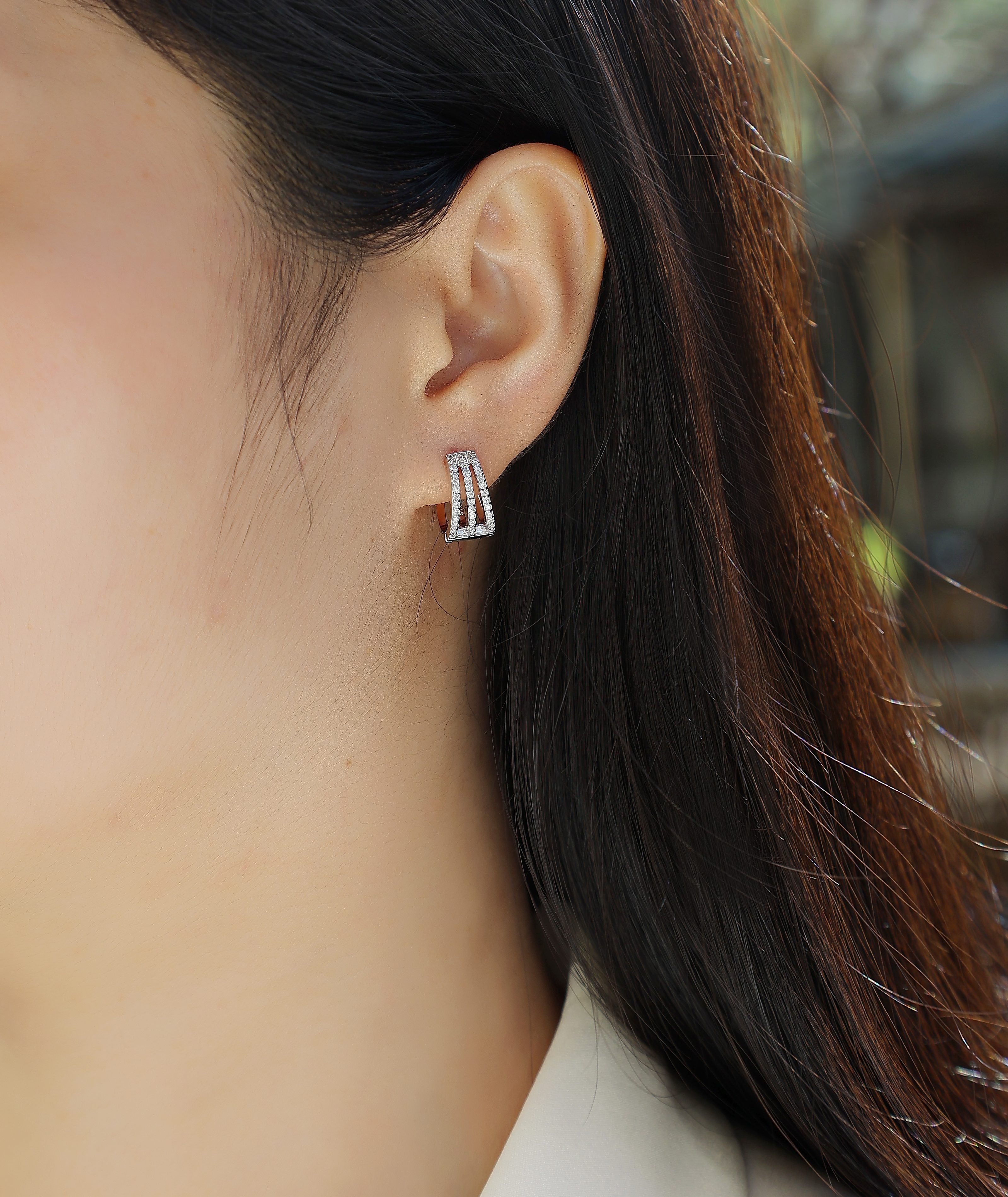 Le Beau Paysage de Mars Boucles d’Oreilles Moissanite en Argent S925