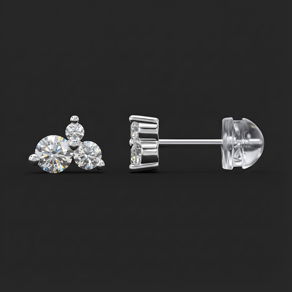 Vague Boucles d’Oreilles Moissanite en Argent S925