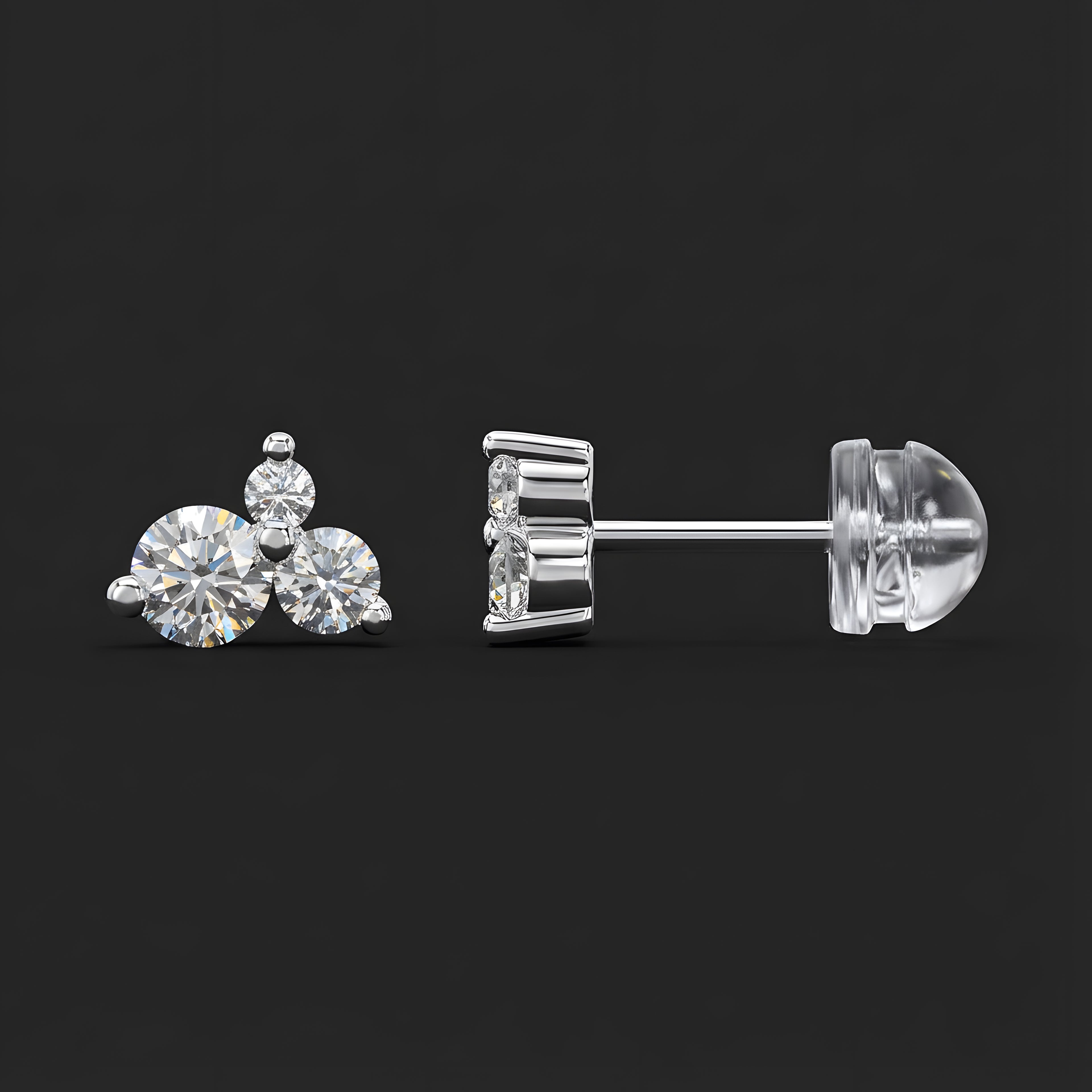 Vague Boucles d’Oreilles Moissanite en Argent S925