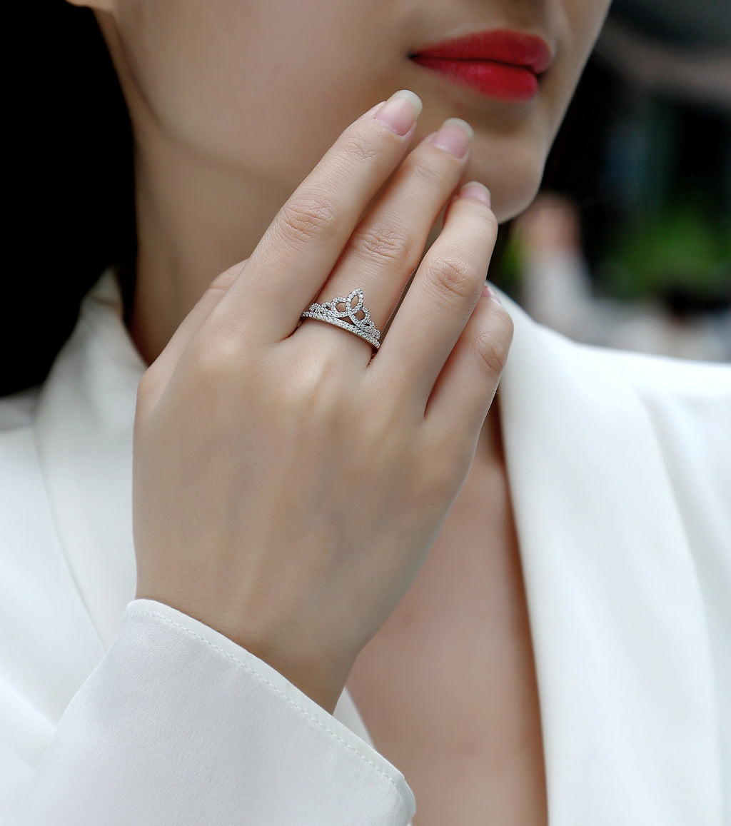 Une Romance Estivale Animée Bague Moissanite en Argent S925