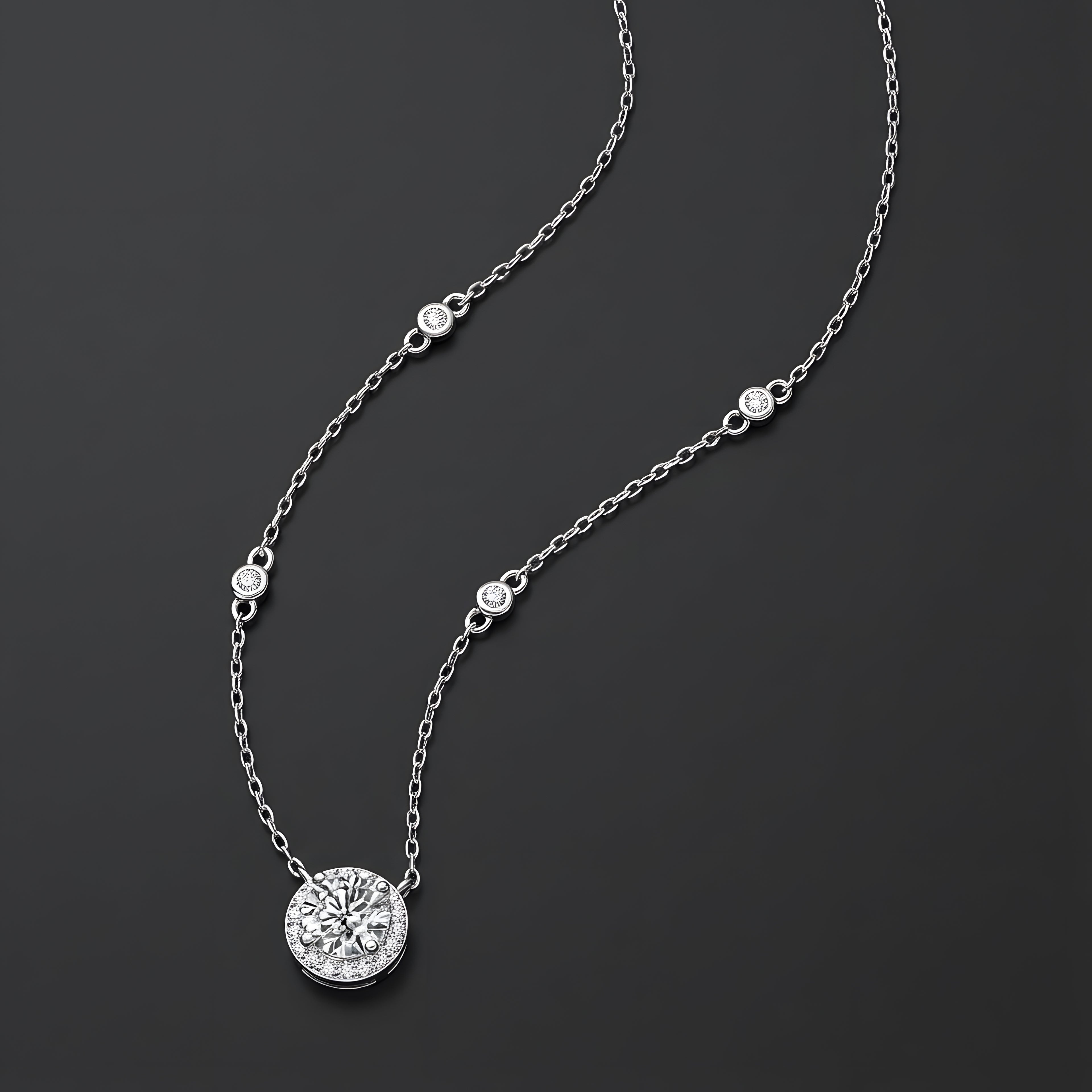 Scintillement des Étoiles Collier Pendentif Moissanite en Argent S925