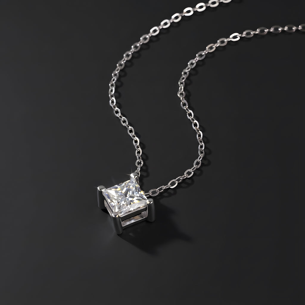 Rester Ensemble Collier Pendentif Moissanite en Argent S925