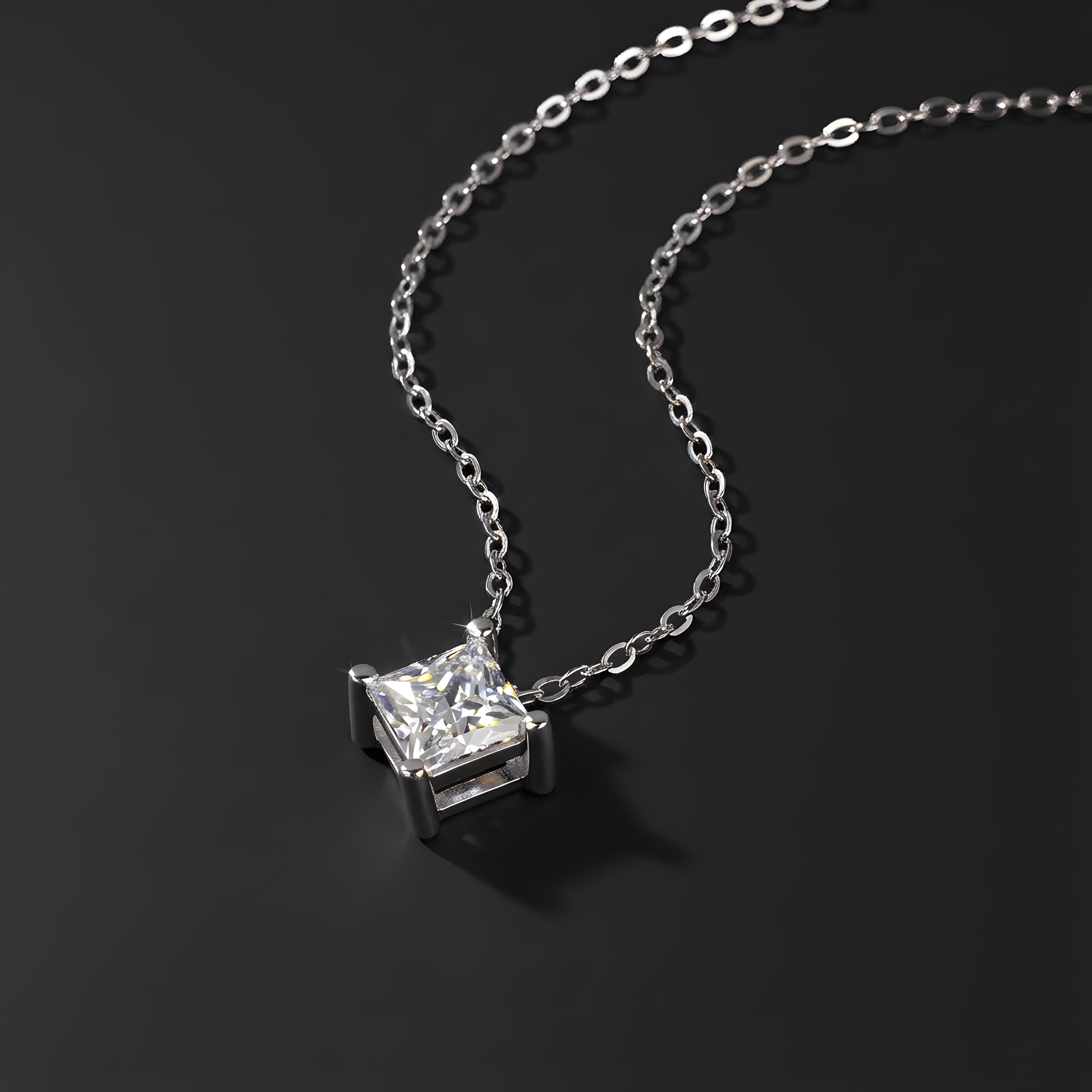 Rester Ensemble Collier Pendentif Moissanite en Argent S925