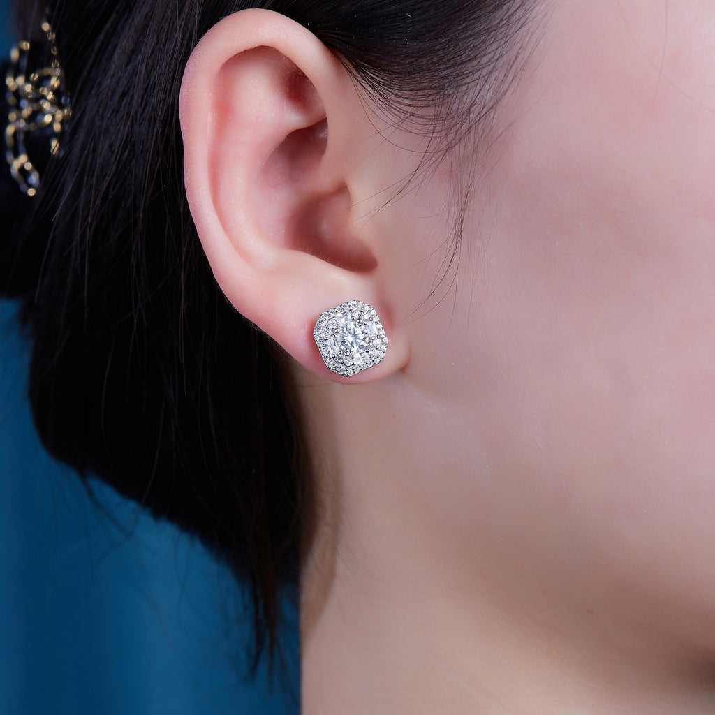 Après-midi d’Hiver Boucles d’Oreilles Moissanite 0,5 Carat en Argent S925