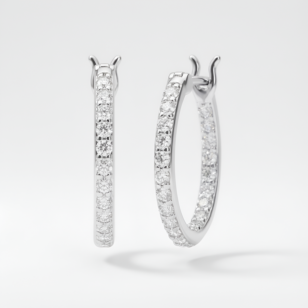 Lumière Flottante Boucles d’Oreilles Moissanite en Argent S925