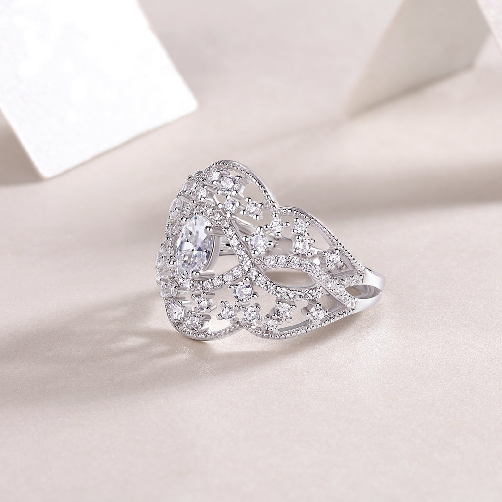 Valse au Clair de Lune Bague Moissanite en Argent S925