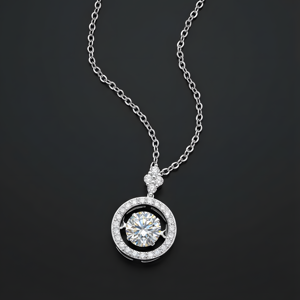 Toucher Collier Pendentif Moissanite en Argent S925, 1 Carat