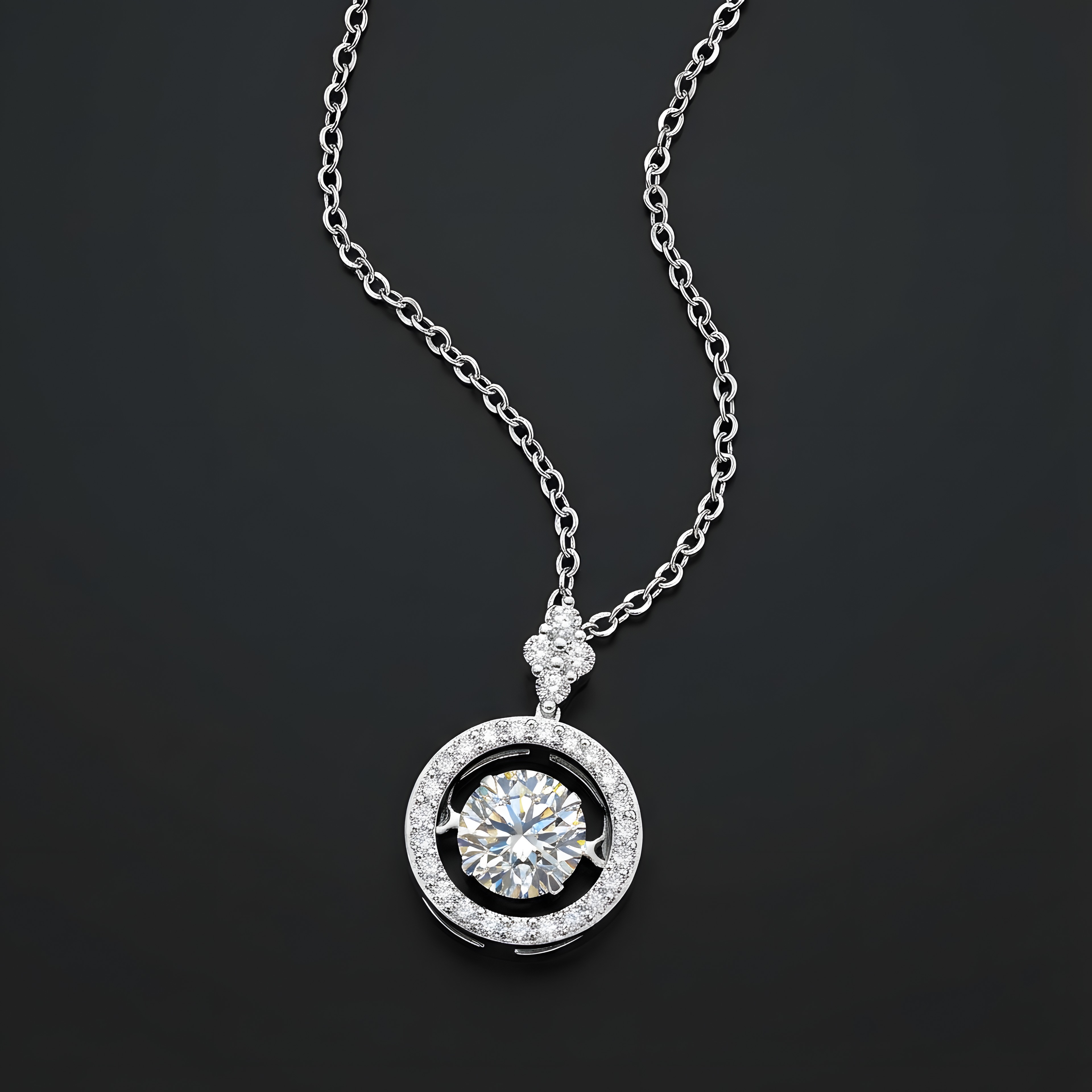 Toucher Collier Pendentif Moissanite en Argent S925, 1 Carat
