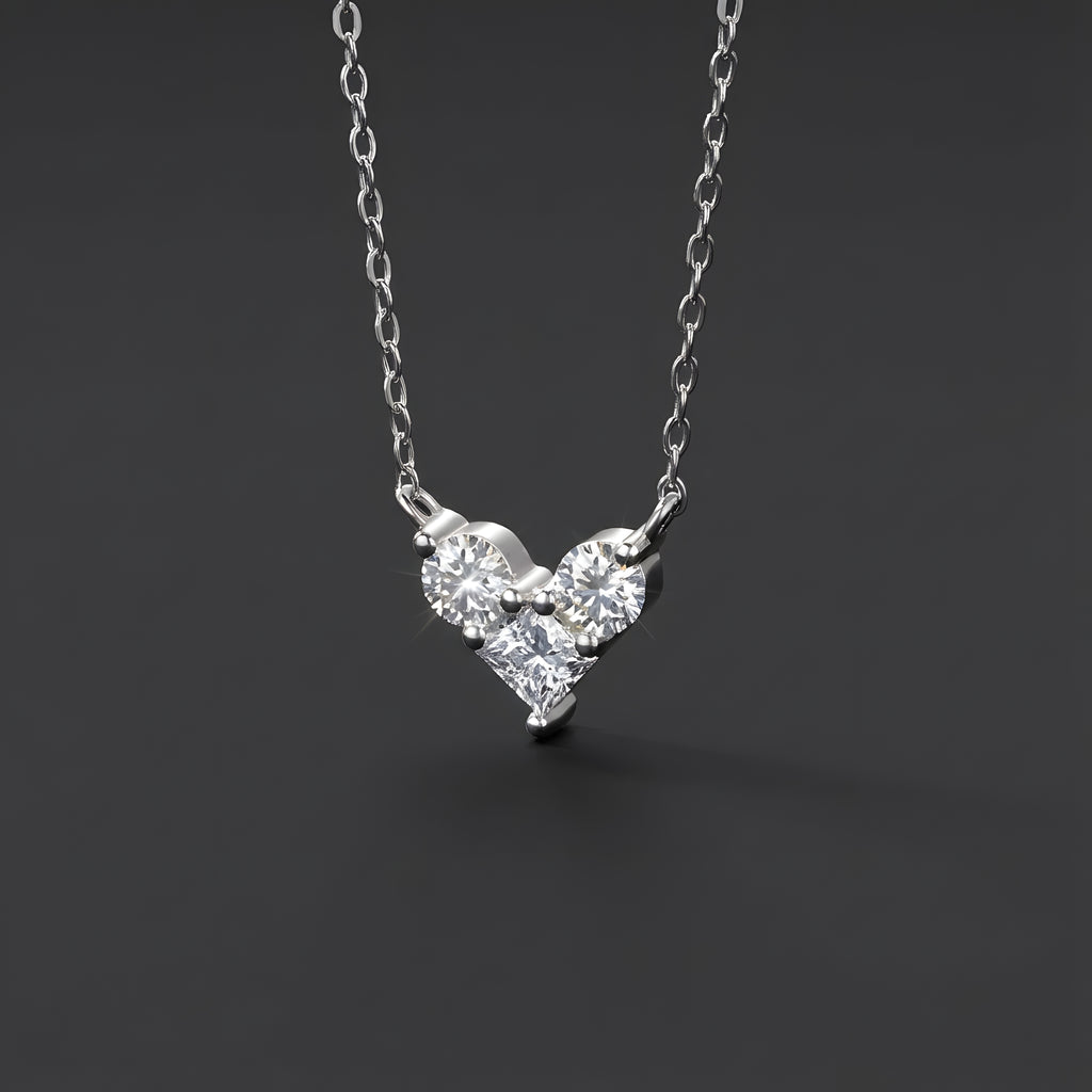 L’Amour au Présent Collier Pendentif Moissanite en Argent S925
