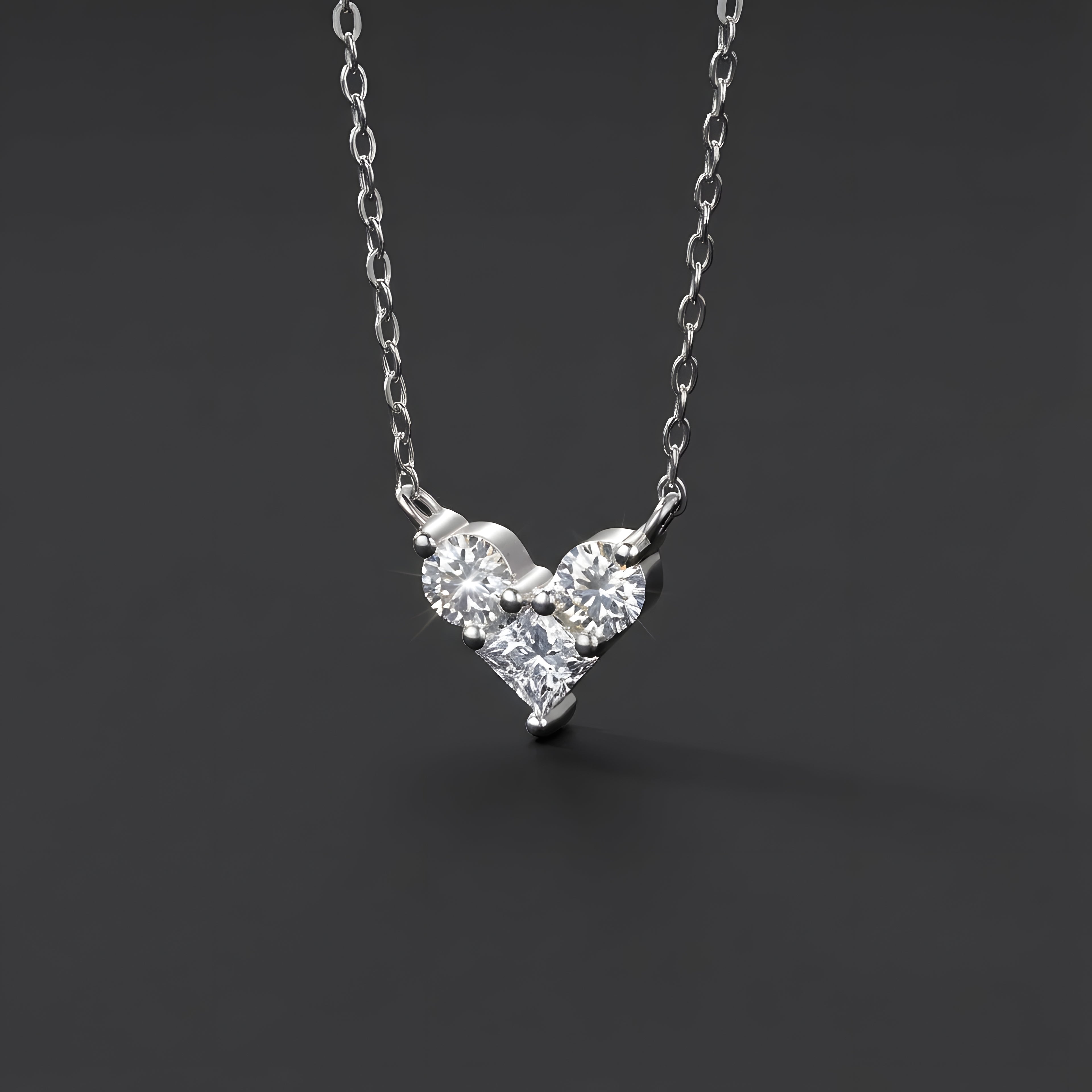 L’Amour au Présent Collier Pendentif Moissanite en Argent S925
