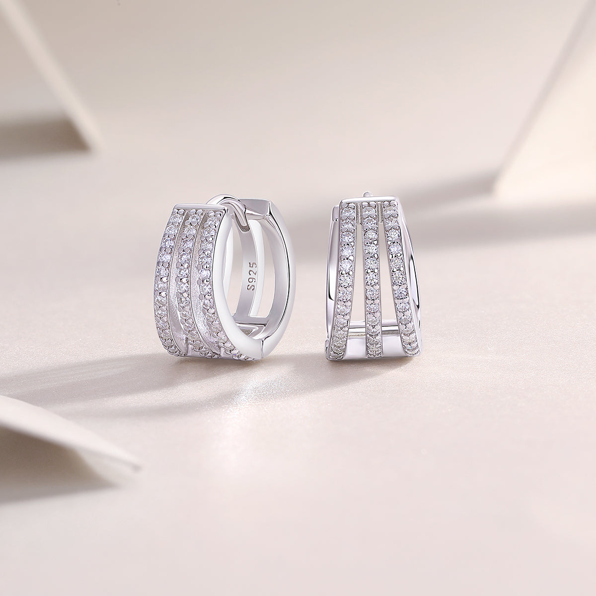 Le Beau Paysage de Mars Boucles d’Oreilles Moissanite en Argent S925