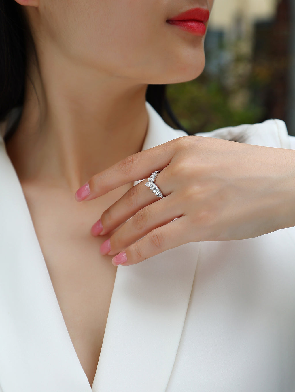 Victoire Bague Moissanite en Argent S925