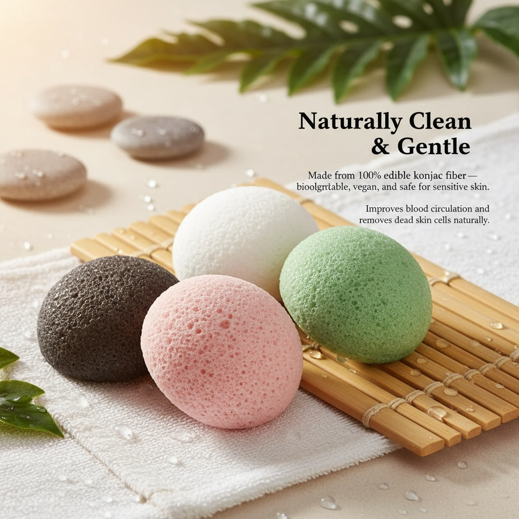 Natural Konjac Face Wash Puff Konjac Face Wash Cotton Bamboo Charcoal Face Wash Puff
