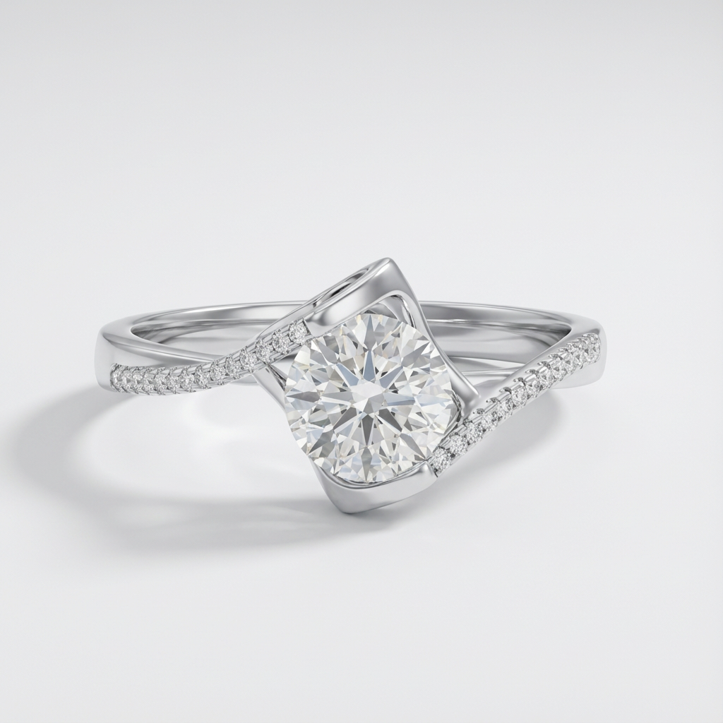 Promesse Éblouissante Bague Moissanite en Argent S925, 1 Carat