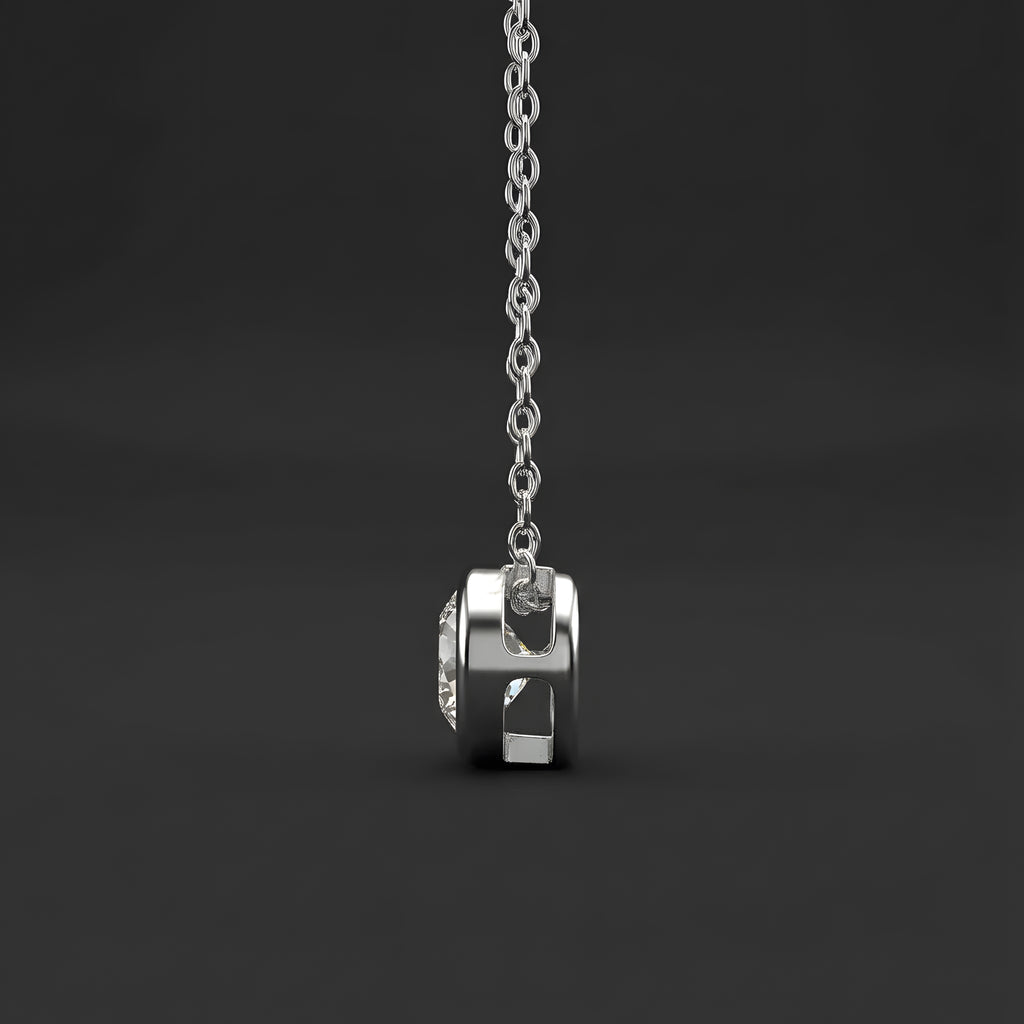 Collier en Argent S925 Plaqué Platine avec Moissanite 1 Carat