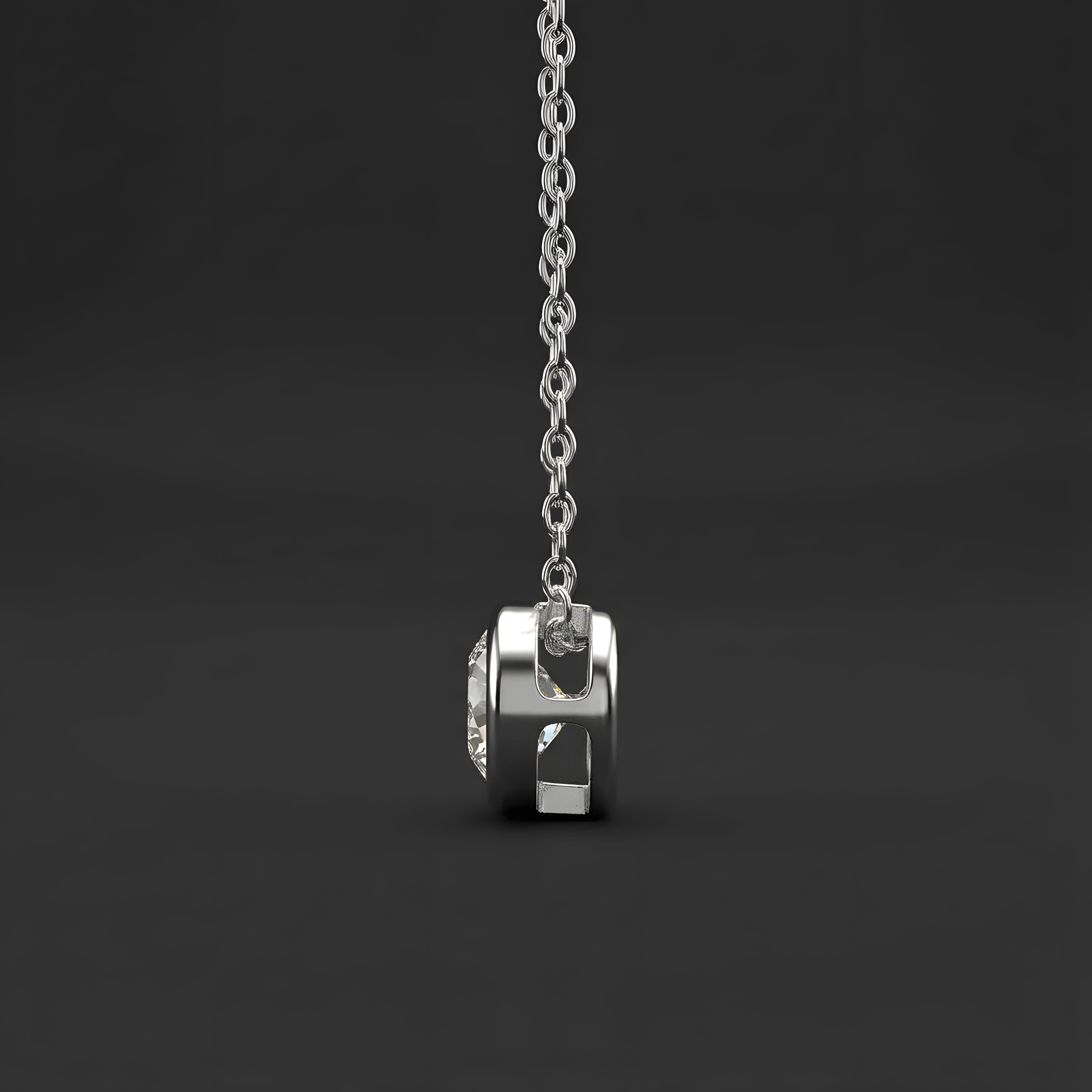 Collier en Argent S925 Plaqué Platine avec Moissanite 1 Carat