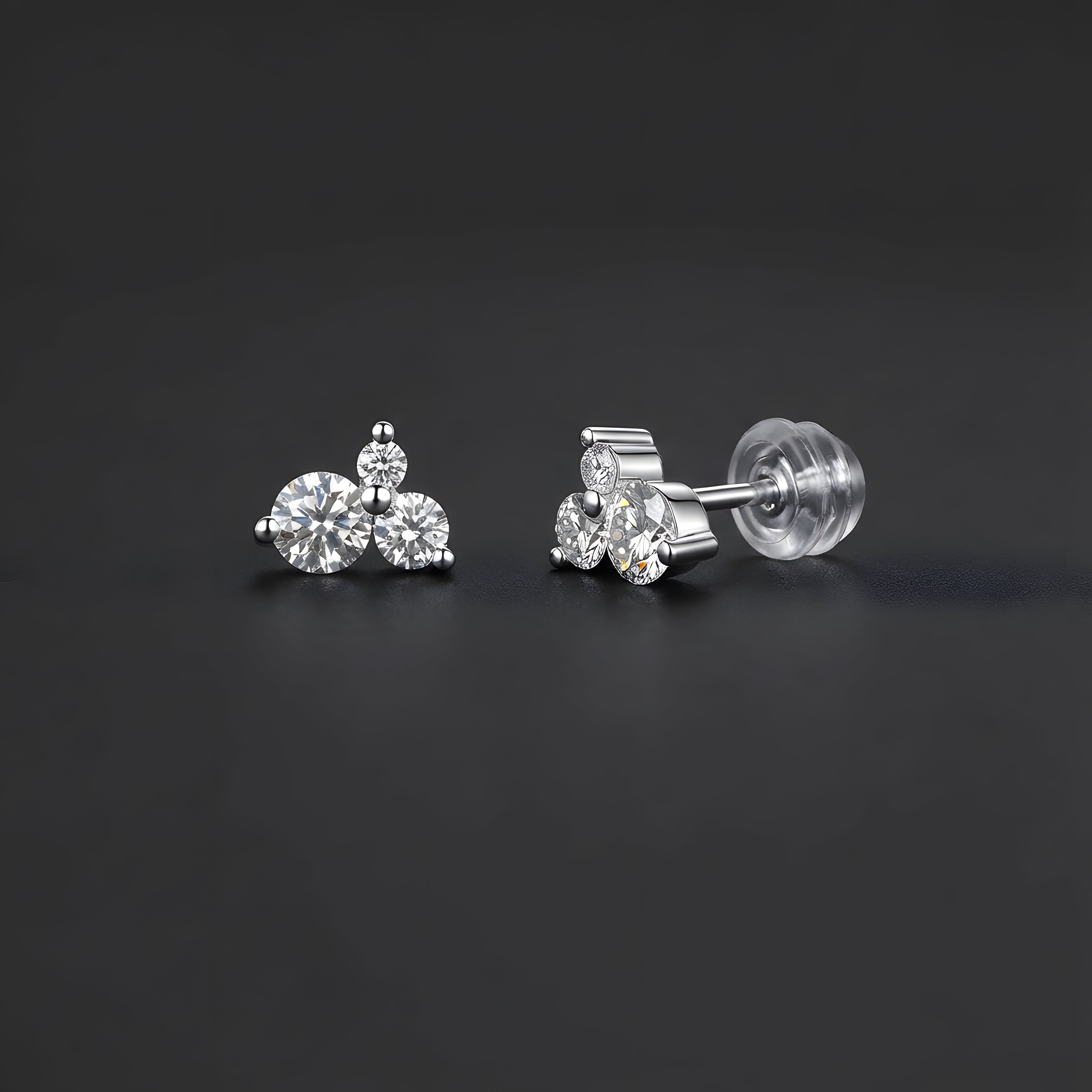 Vague Boucles d’Oreilles Moissanite en Argent S925