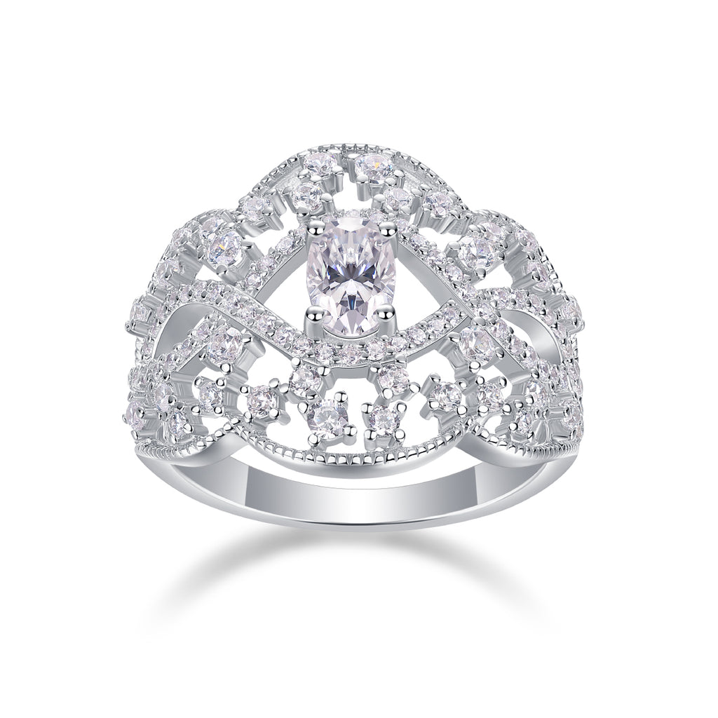 Valse au Clair de Lune Bague Moissanite en Argent S925