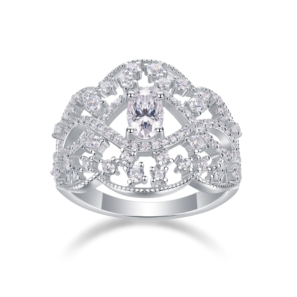 Valse au Clair de Lune Bague Moissanite en Argent S925