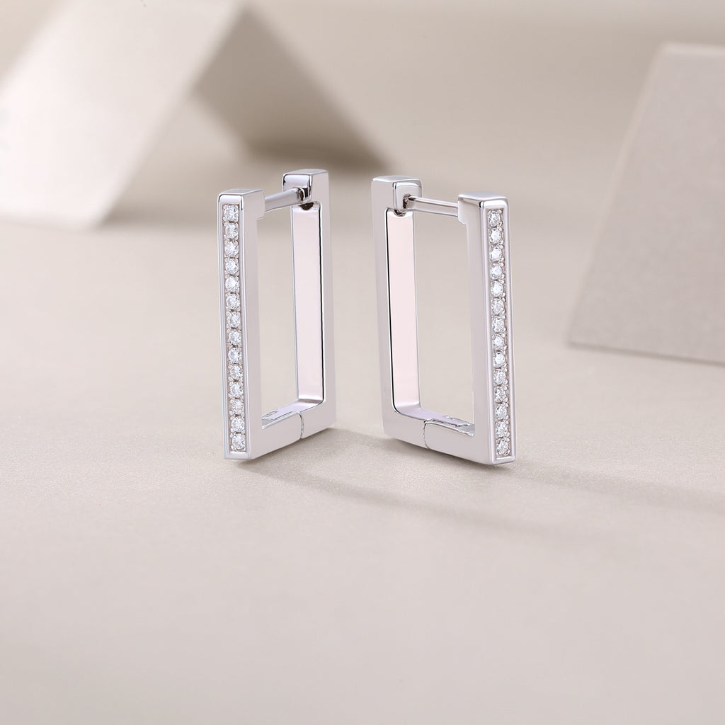 Courage Boucles d’Oreilles Moissanite en Argent S925