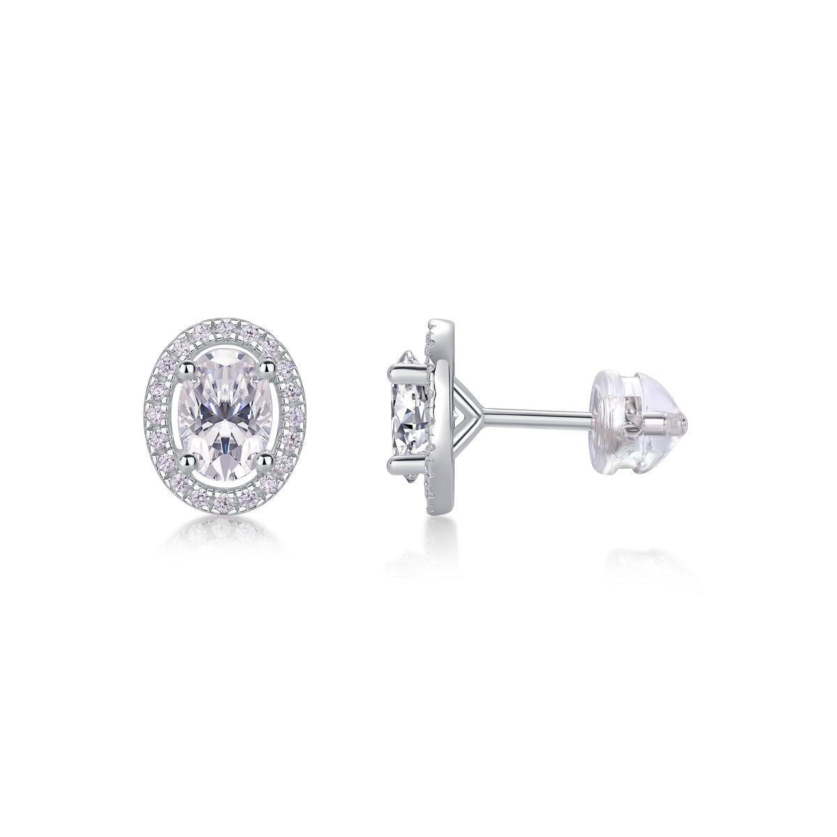 Royaume Nocturne Fantôme Boucles d’Oreilles Moissanite en Argent S925