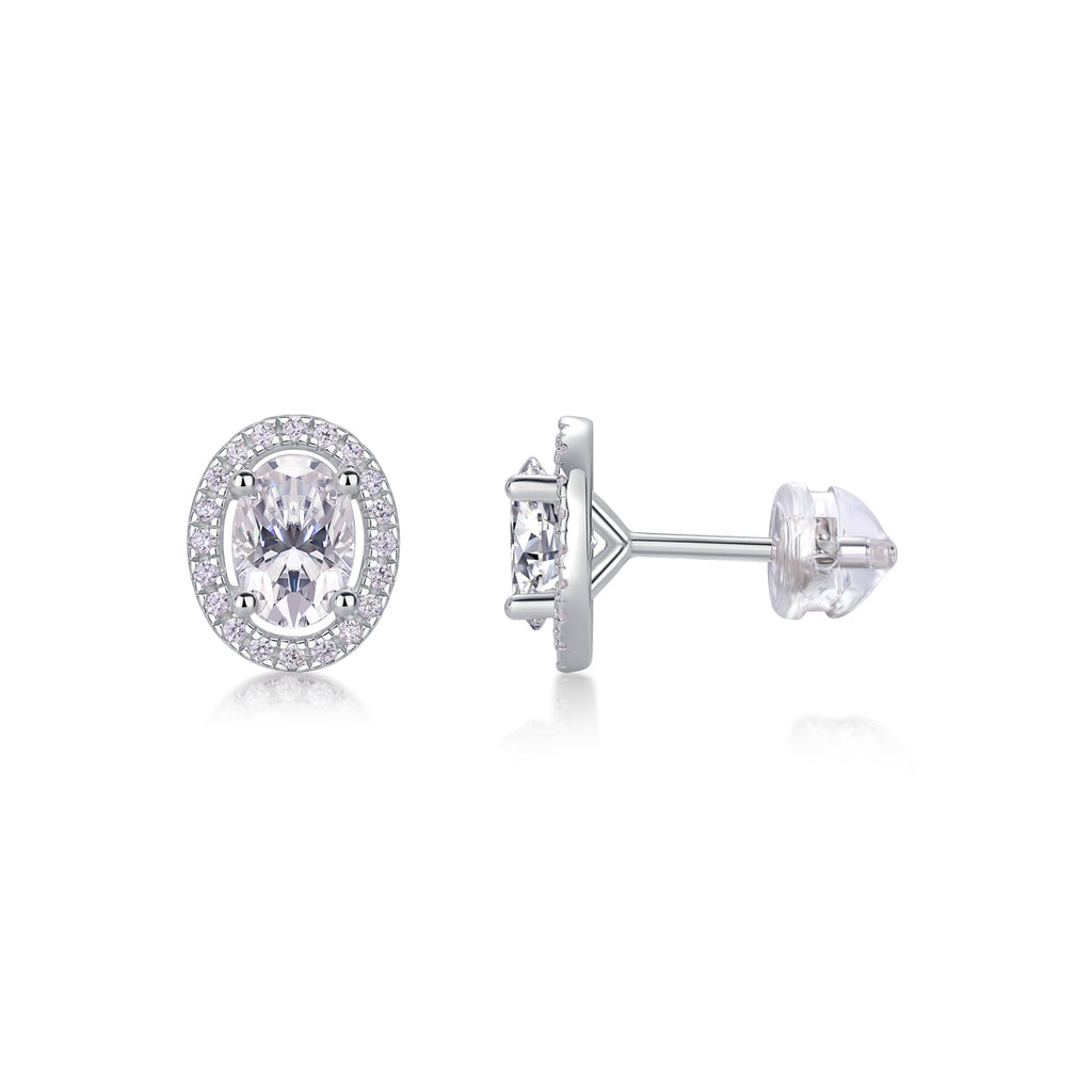 Royaume Nocturne Fantôme Boucles d’Oreilles Moissanite en Argent S925