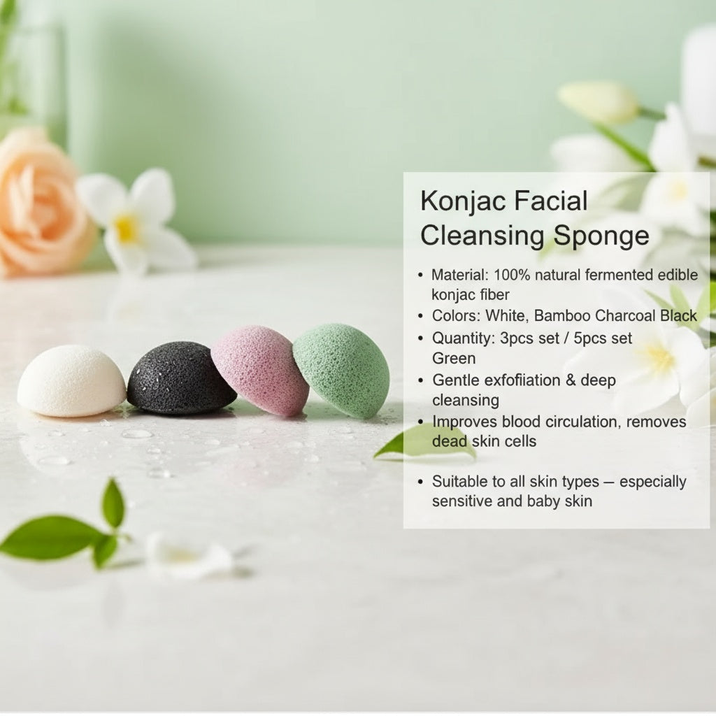 Natural Konjac Face Wash Puff Konjac Face Wash Cotton Bamboo Charcoal Face Wash Puff