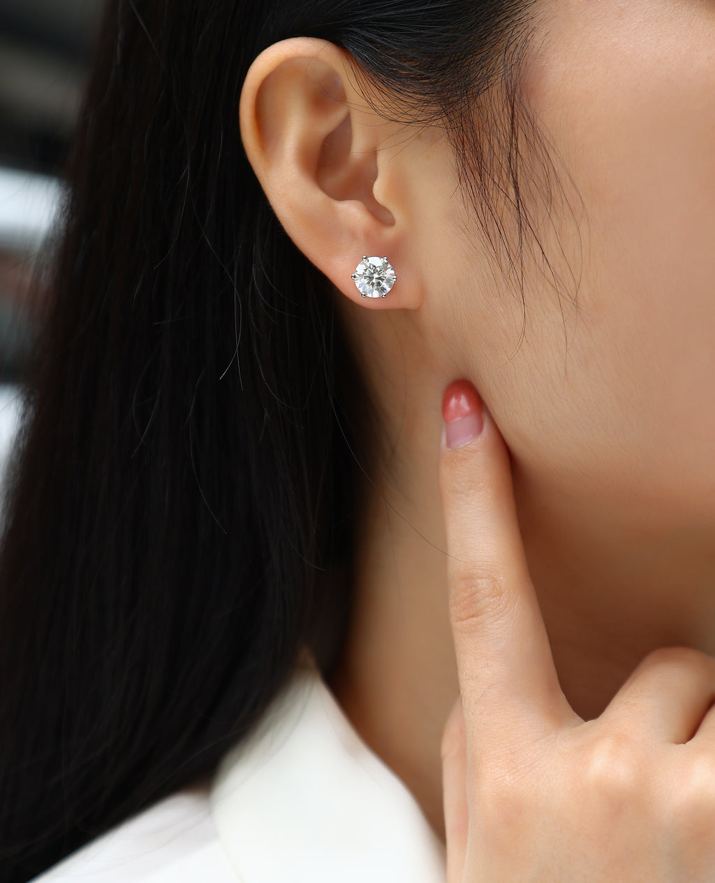 Moments Paisibles Boucles d’Oreilles Moissanite en Argent S925